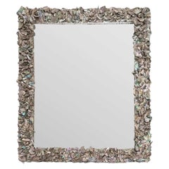 70’s Modern Designer Abalone Seashell Mirror