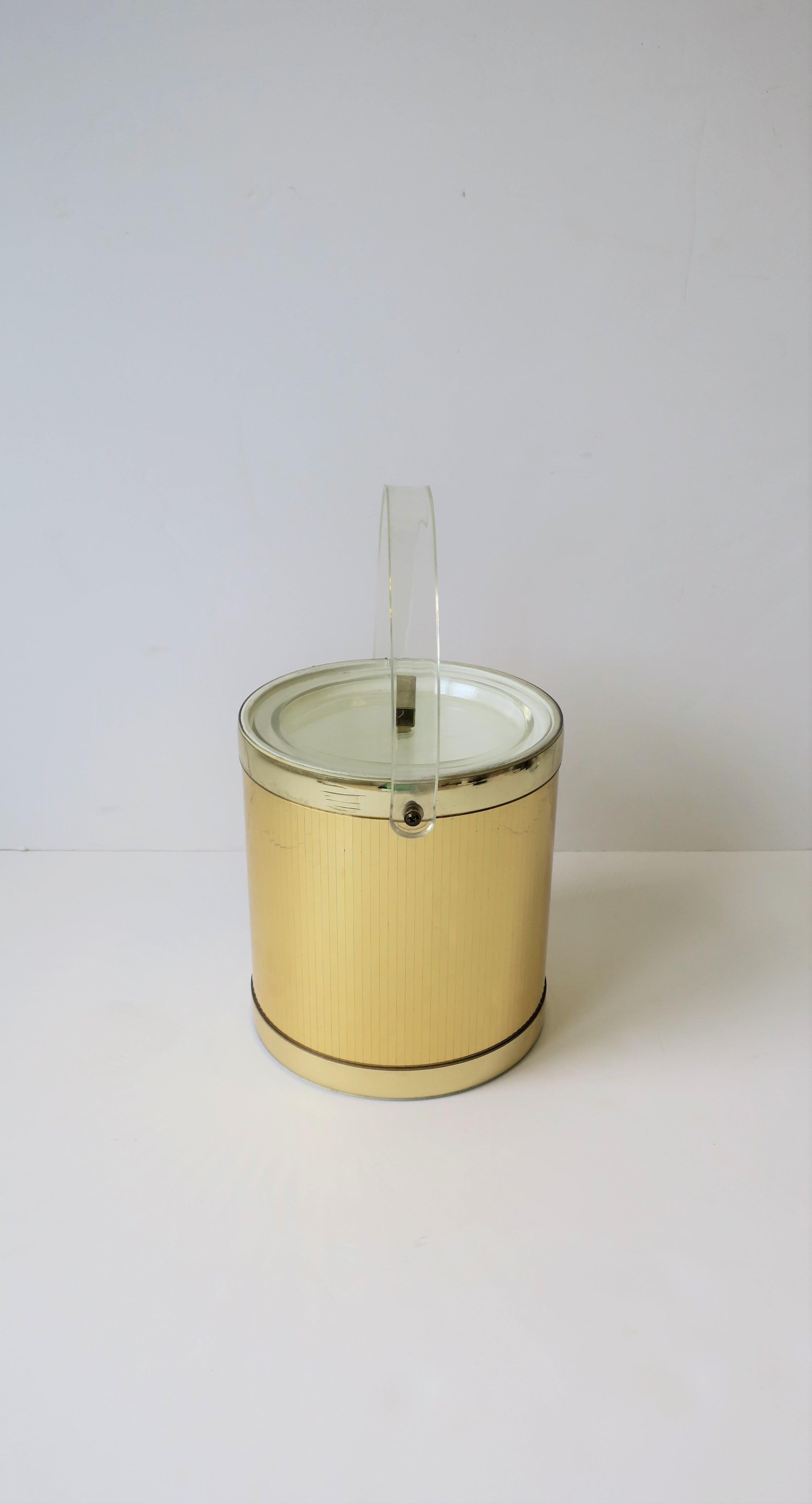 Enfriador de vino de cubo de hielo dorado de la época disco, circa años 70 Moderno en venta