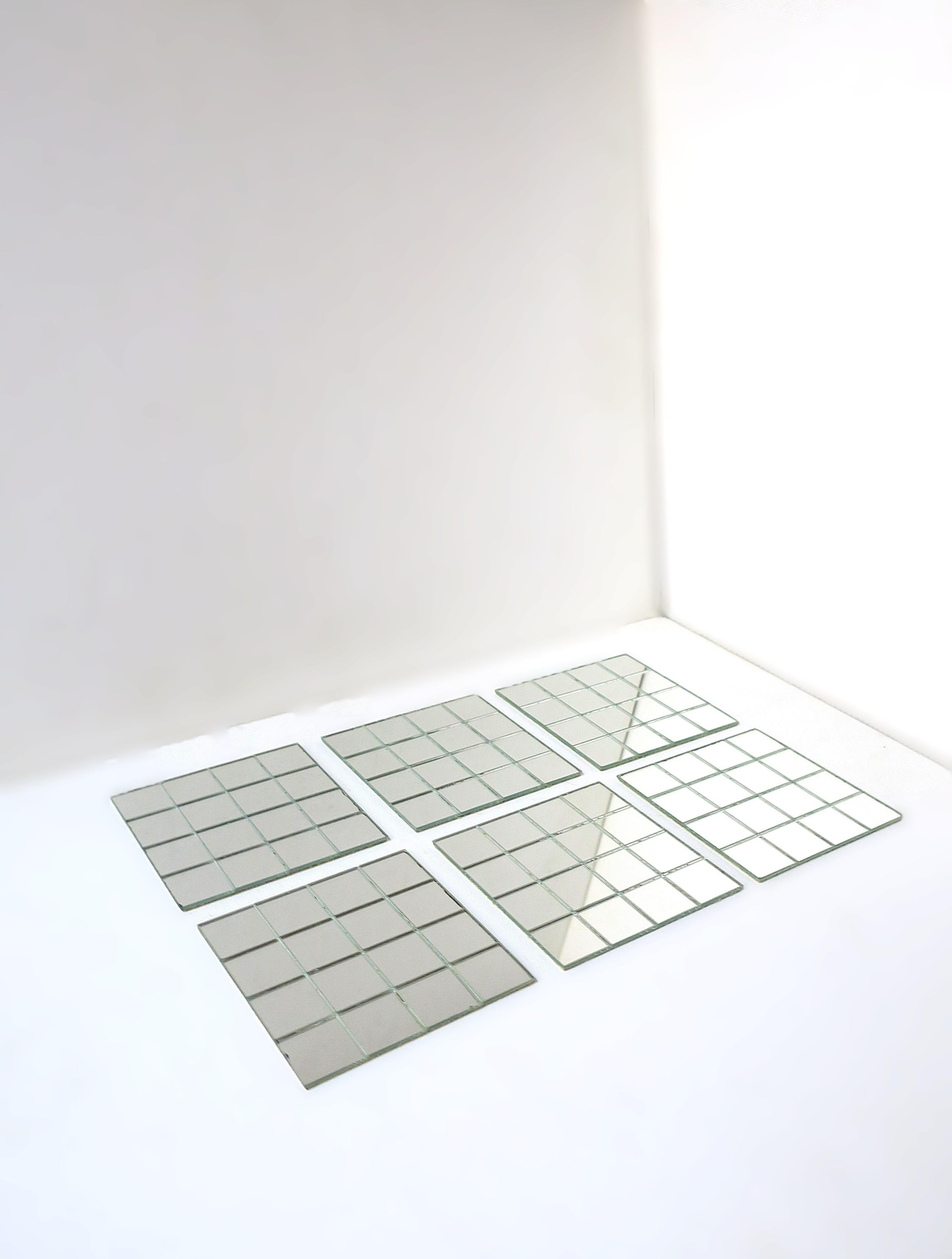 70er Jahre Modern Spiegel Untersetzer im Angebot 1