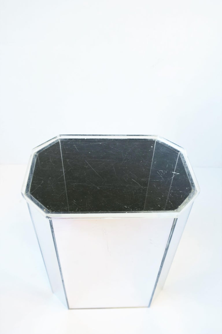 Modern Mirrored Acrylic Wastebasket or Trash Can, ca. 1970s at 1stDibs