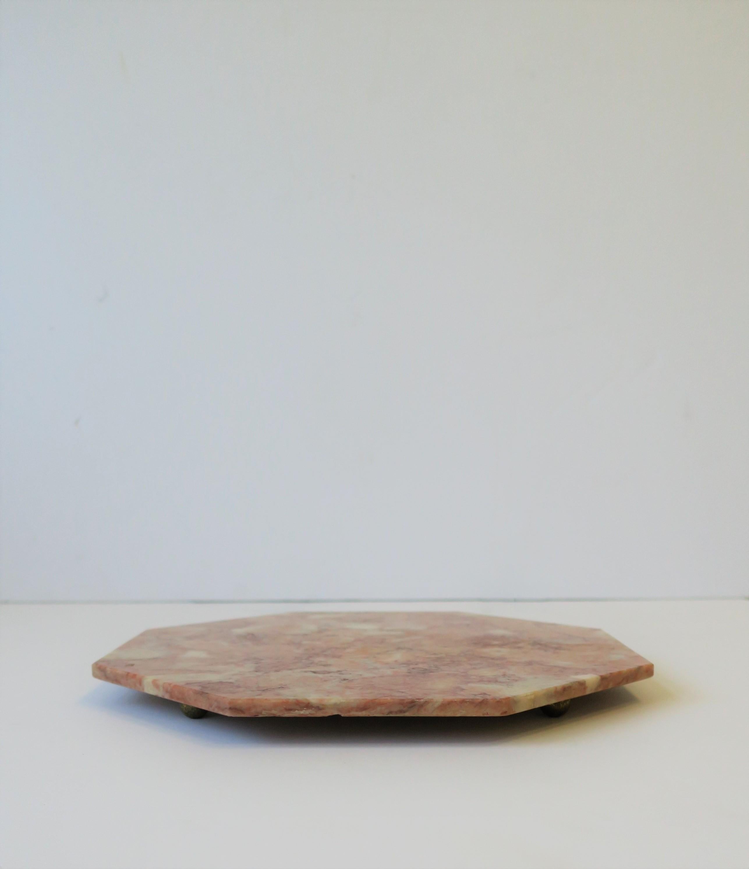 1970s Modern Pink and White Marble Trivet by Georges Briard In Good Condition In New York, NY