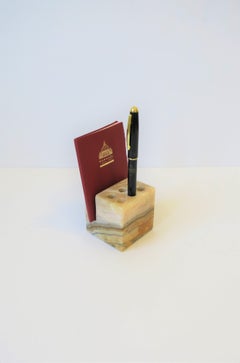 1970s Modern Onyx Desk Pen or Pencil Holder
