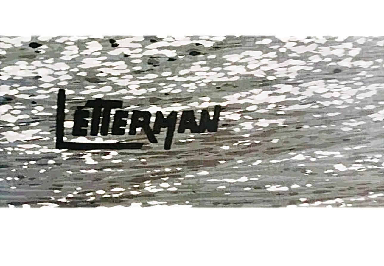 70er Jahre Monumental Seltene Letterman Segelboot Dämmerung SFO Gerahmte Realismus Nautische Malerei im Angebot 1