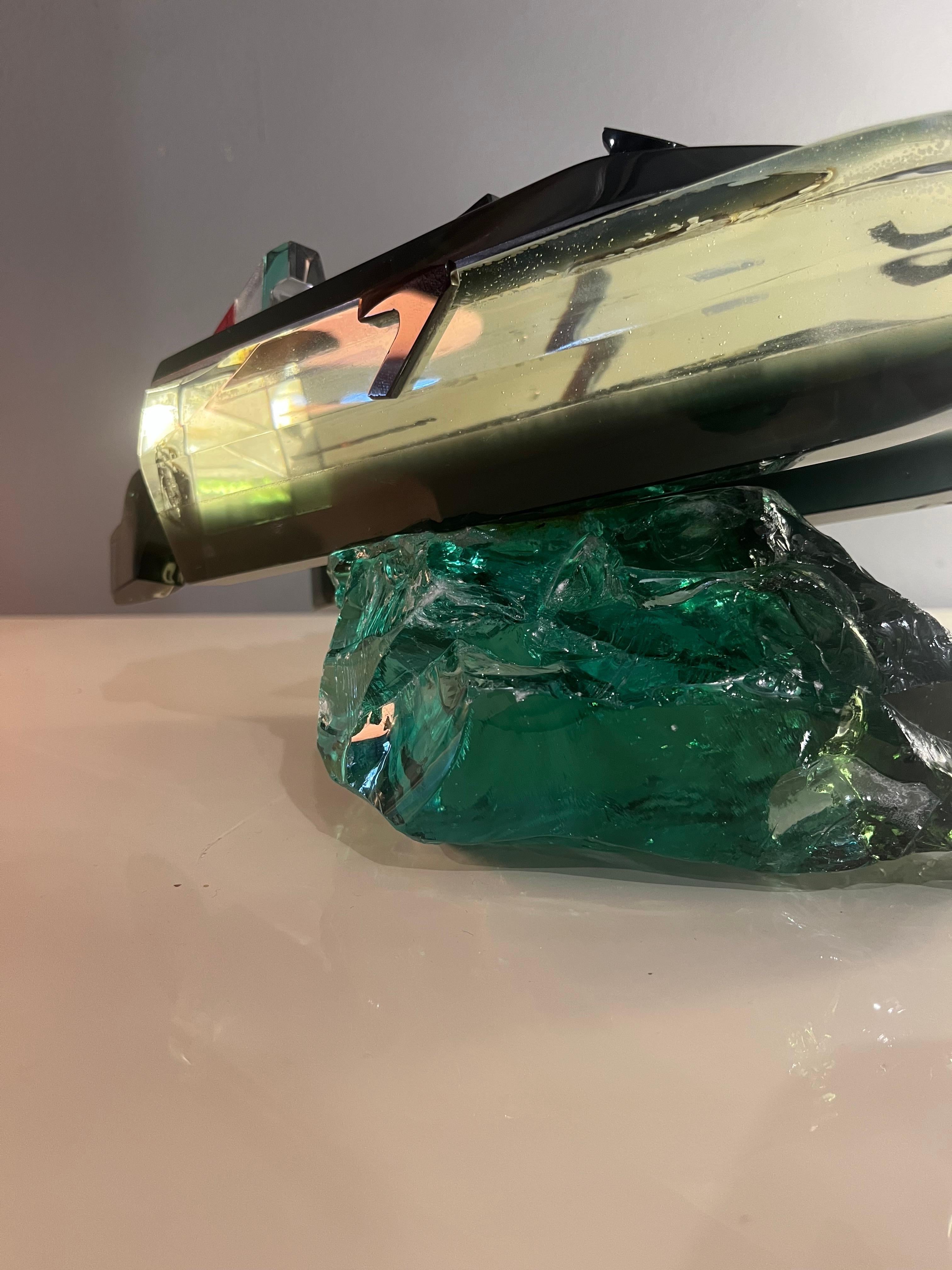 sculpture de bateau en verre de Murano des années 70 par Berlini en vente 4