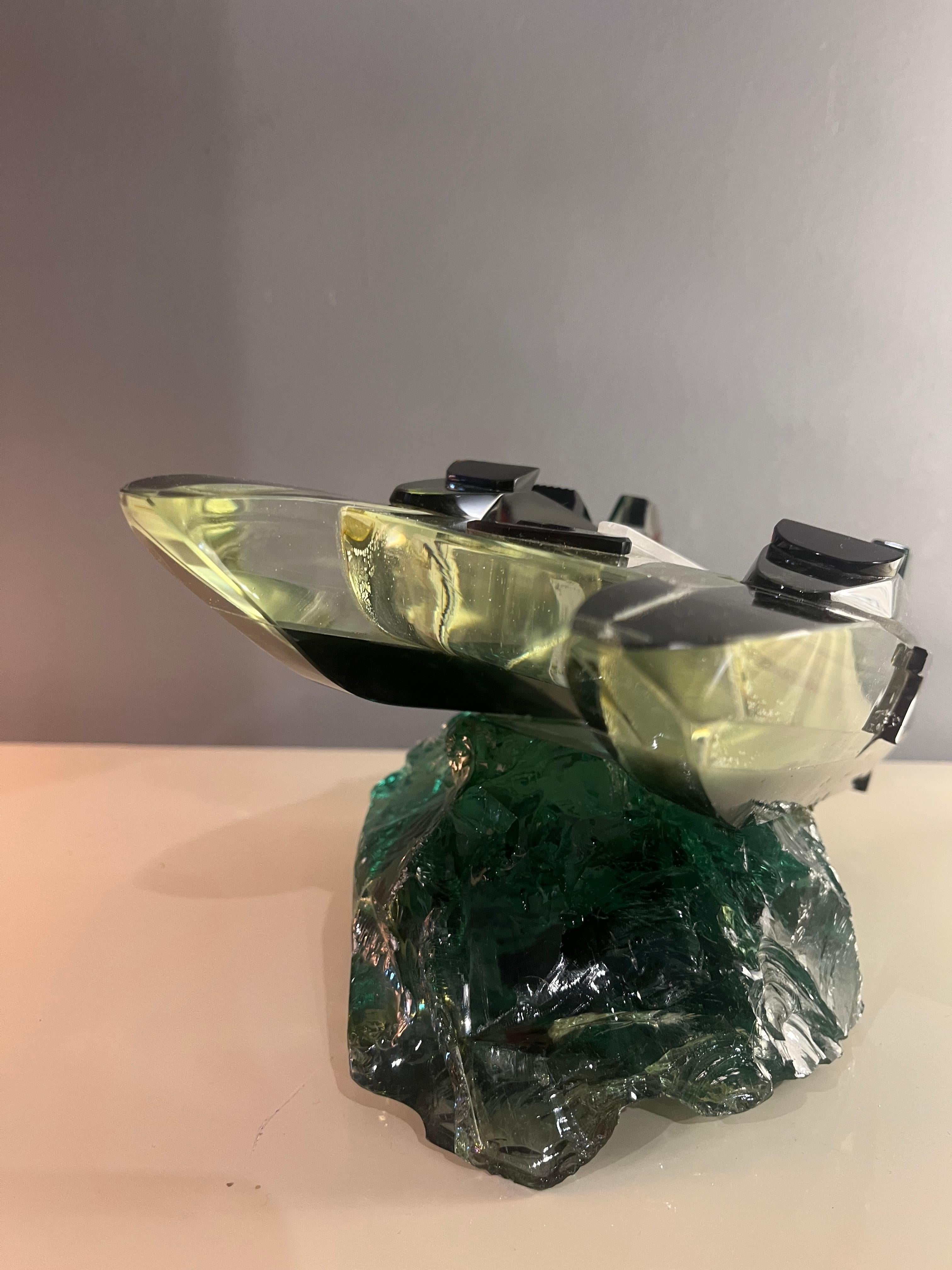 sculpture de bateau en verre de Murano des années 70 par Berlini en vente 1