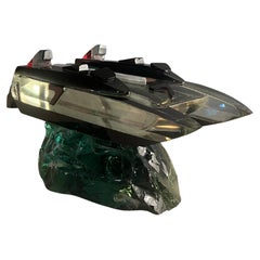 70's Murano glass boat sculpture by Berlini