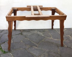 70s Natural Color Oak Table, Extendable, Honeycomb with Extensions, Scandinavian