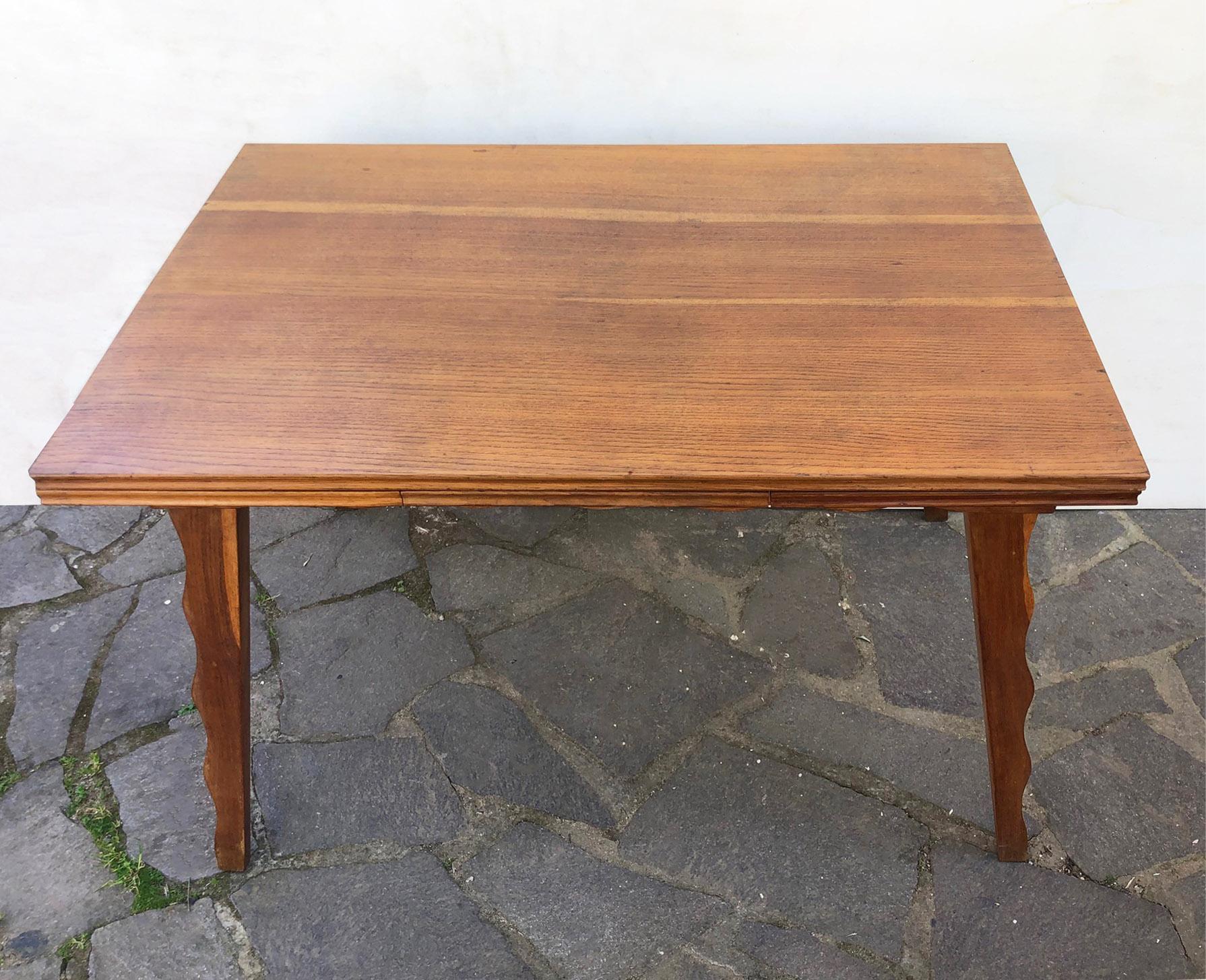 Italian 70s Natural Color Oak Table, Extendable, Honeycomb with Extensions, Scandinavian For Sale
