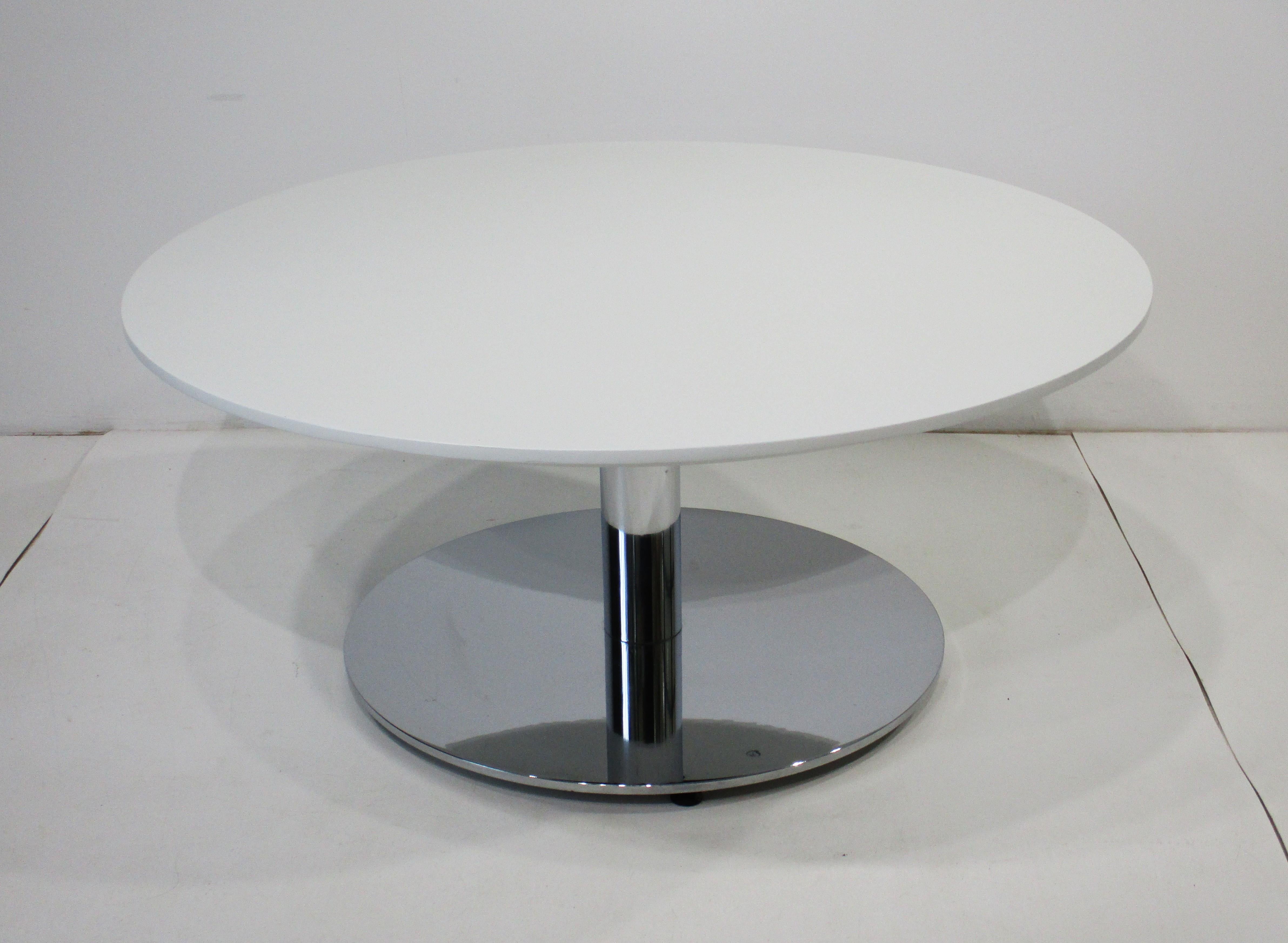 70's Nicos Zographos Styled Chrome / Wood Coffee Table For Sale 4