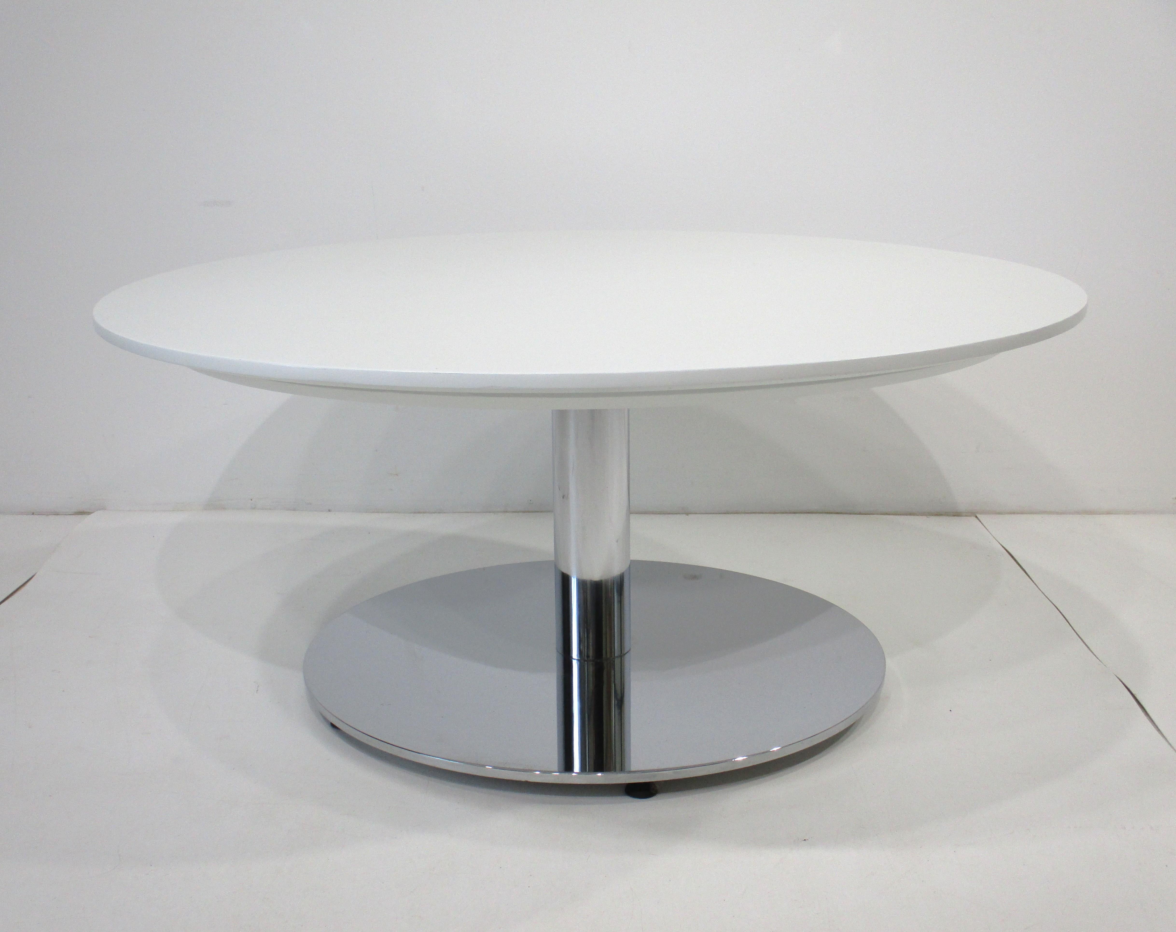 Modern 70's Nicos Zographos Styled Chrome / Wood Coffee Table For Sale