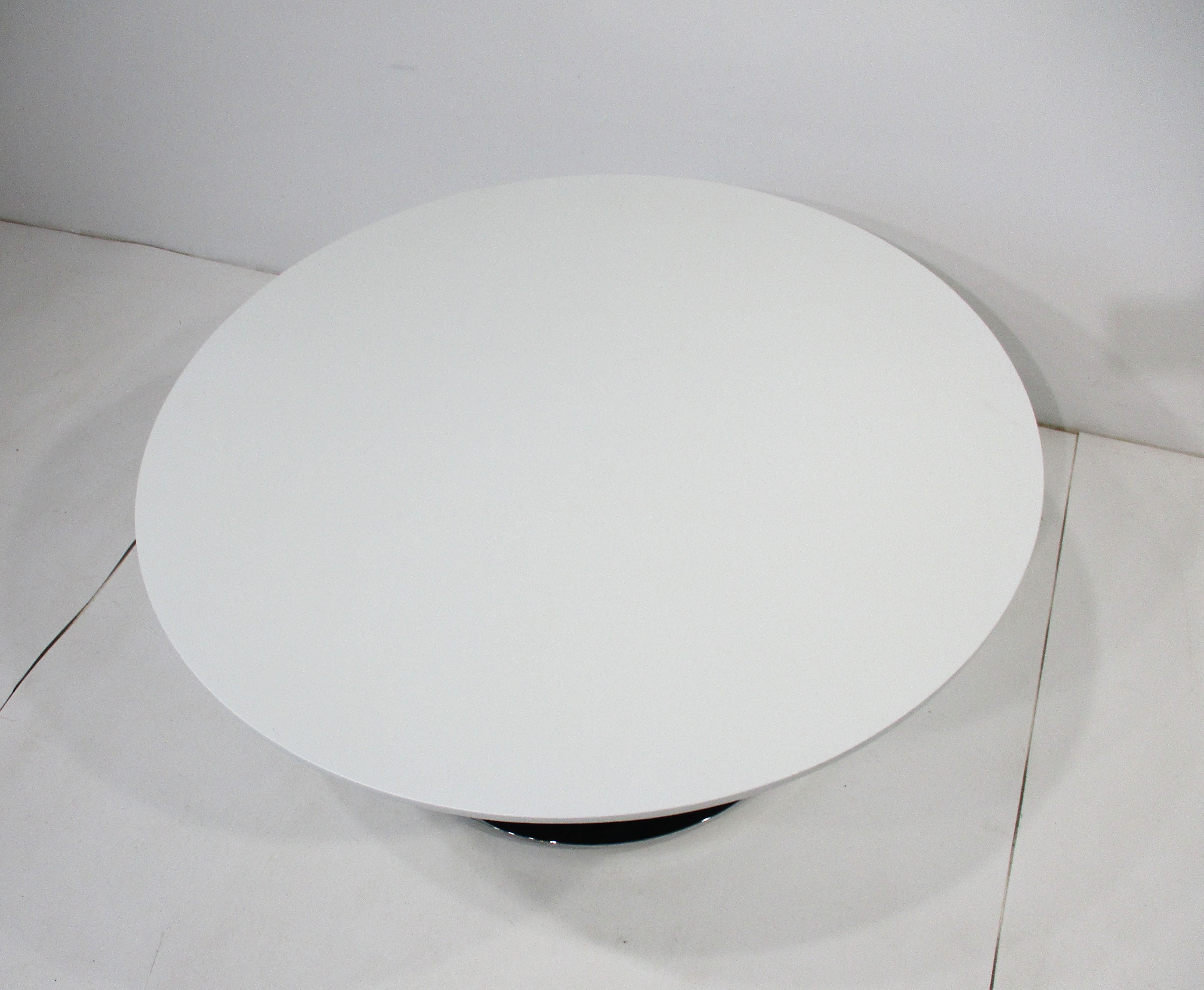 American 70's Nicos Zographos Styled Chrome / Wood Coffee Table For Sale