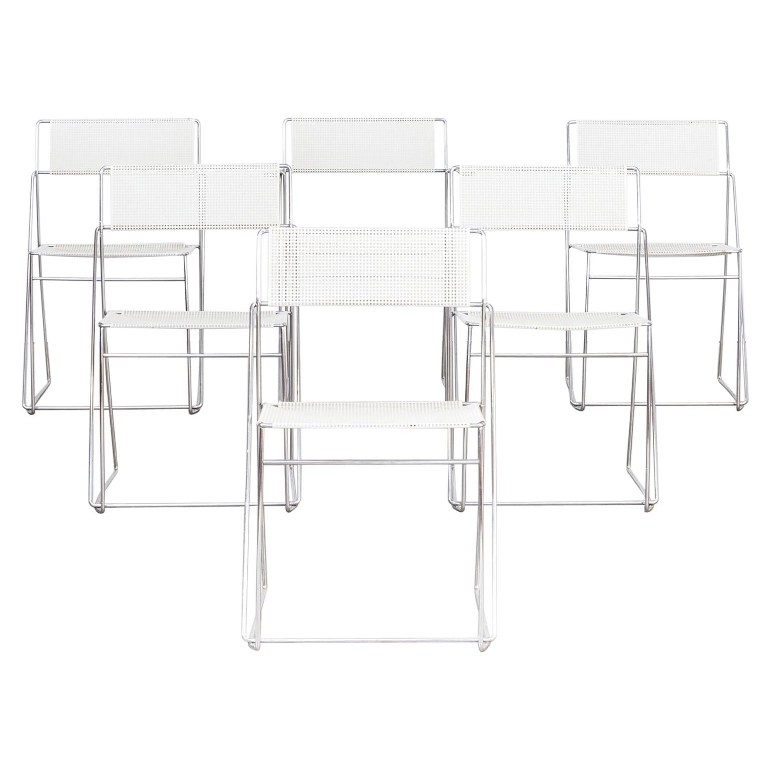 1970s Niels Jorgen Haugesen ‘Nuova’ Stackable Chairs for Hybodan Set of 6 For Sale