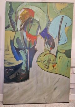 1970s Óleo sobre lienzo Artista español Expresionismo abstracto