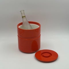 Seau à glace orange Sergio Asti pour Heller - Vaisselle de design italien emblématique des années 70