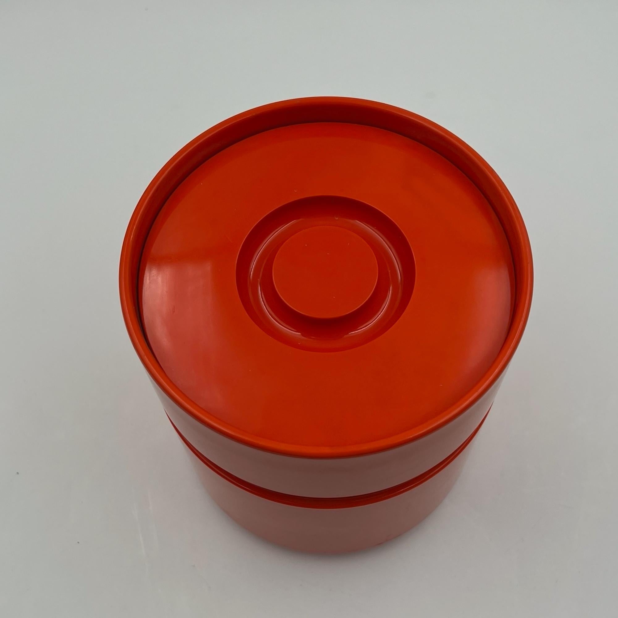 70s Orange Ice Bucket Sergio Asti for Heller - Iconic Italian Design Tableware 1