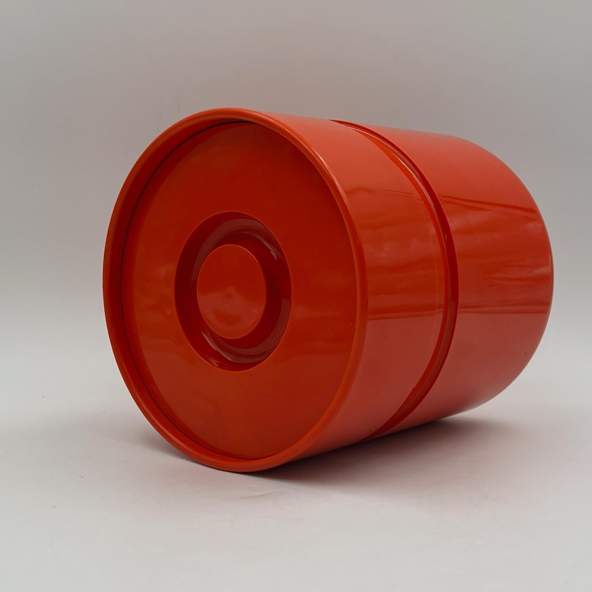 70s Orange Ice Bucket Sergio Asti for Heller - Iconic Italian Design Tableware 2