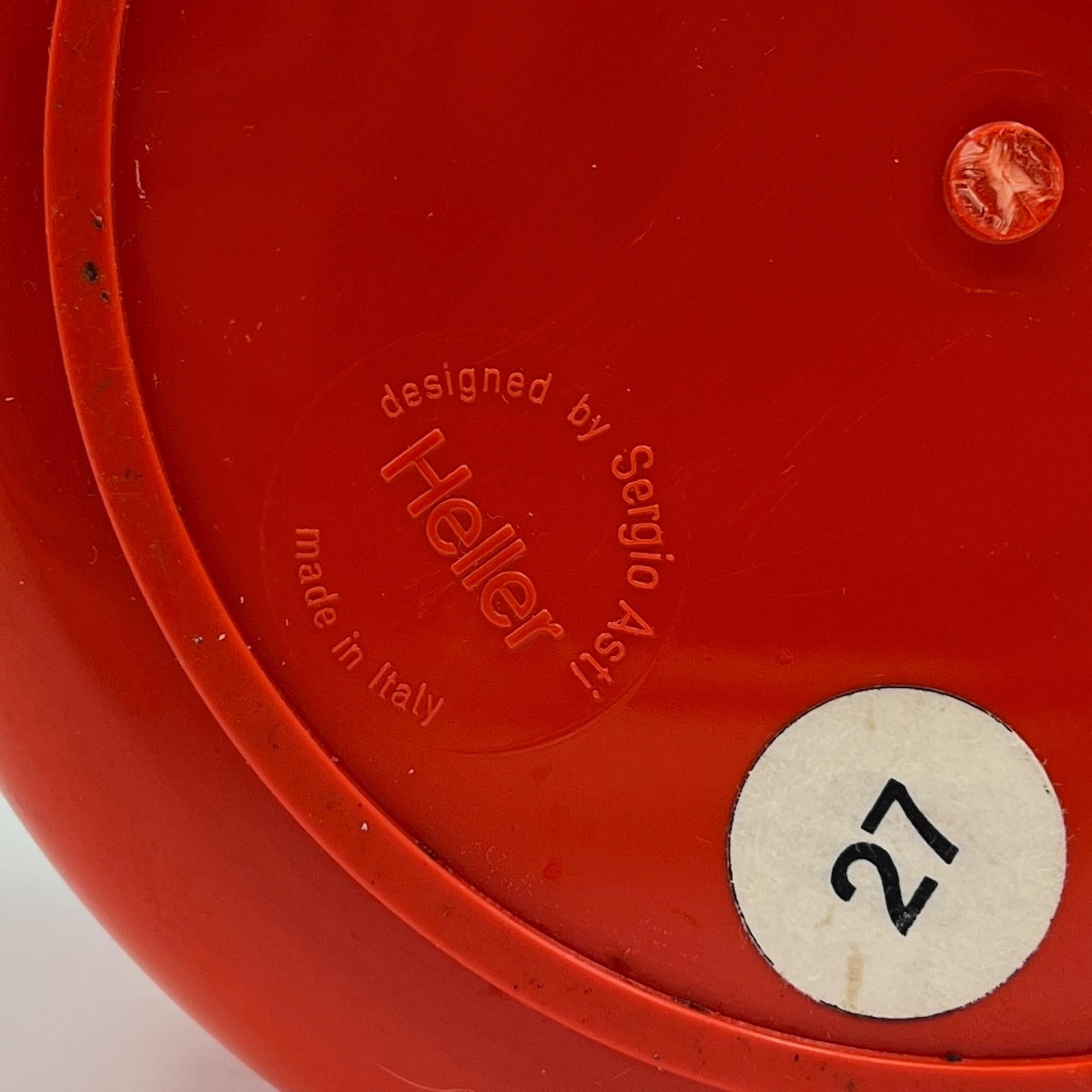 70s Orange Ice Bucket Sergio Asti for Heller - Iconic Italian Design Tableware 3