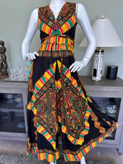 70's Palazzo Pant Sequin Dress by Roger Milot for Fred Perlberg Saks Fifth Ave