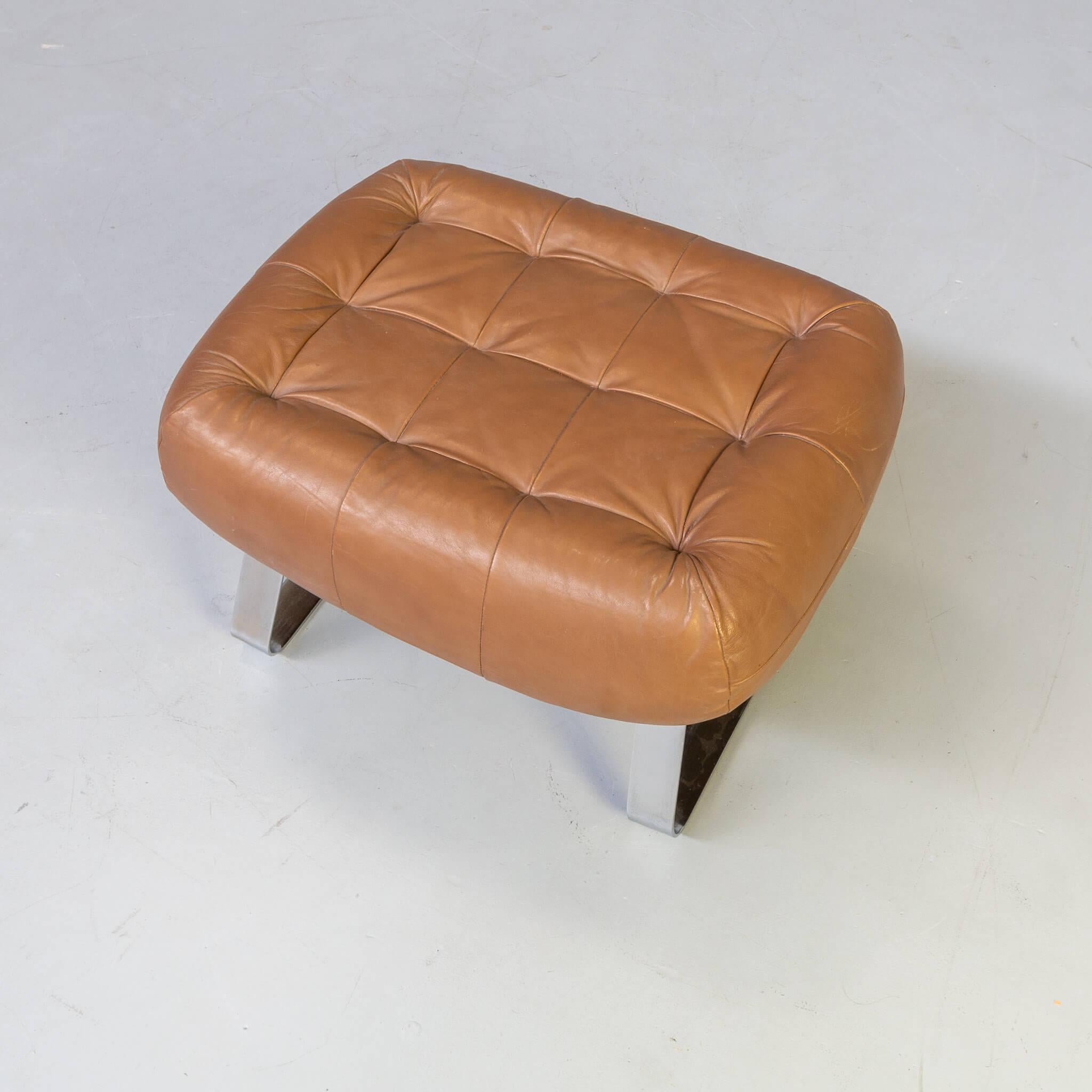 70s Percival Lafer “Earth Chair” Collection Lounge Fauteuil and Hocker For Sale 1