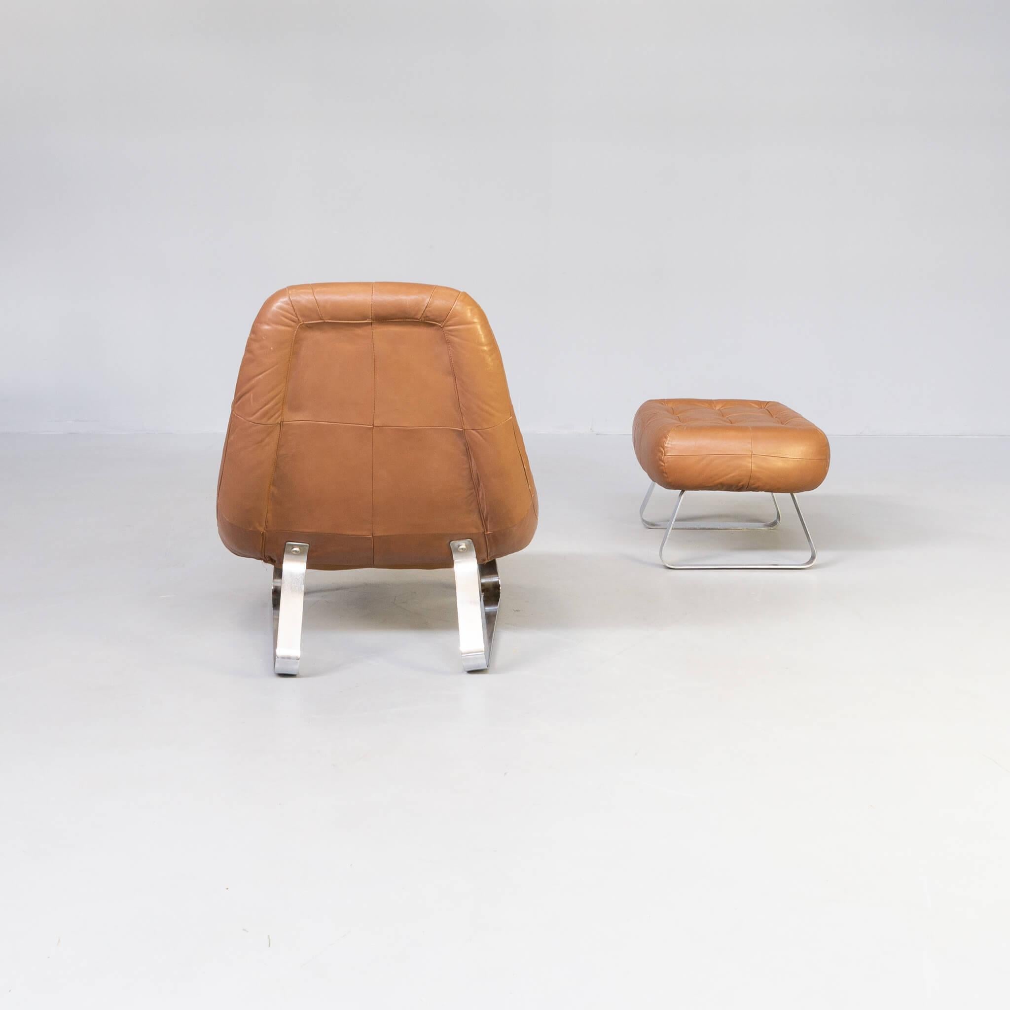Mid-Century Modern 70s Percival Lafer “Earth Chair” Collection Lounge Fauteuil and Hocker For Sale