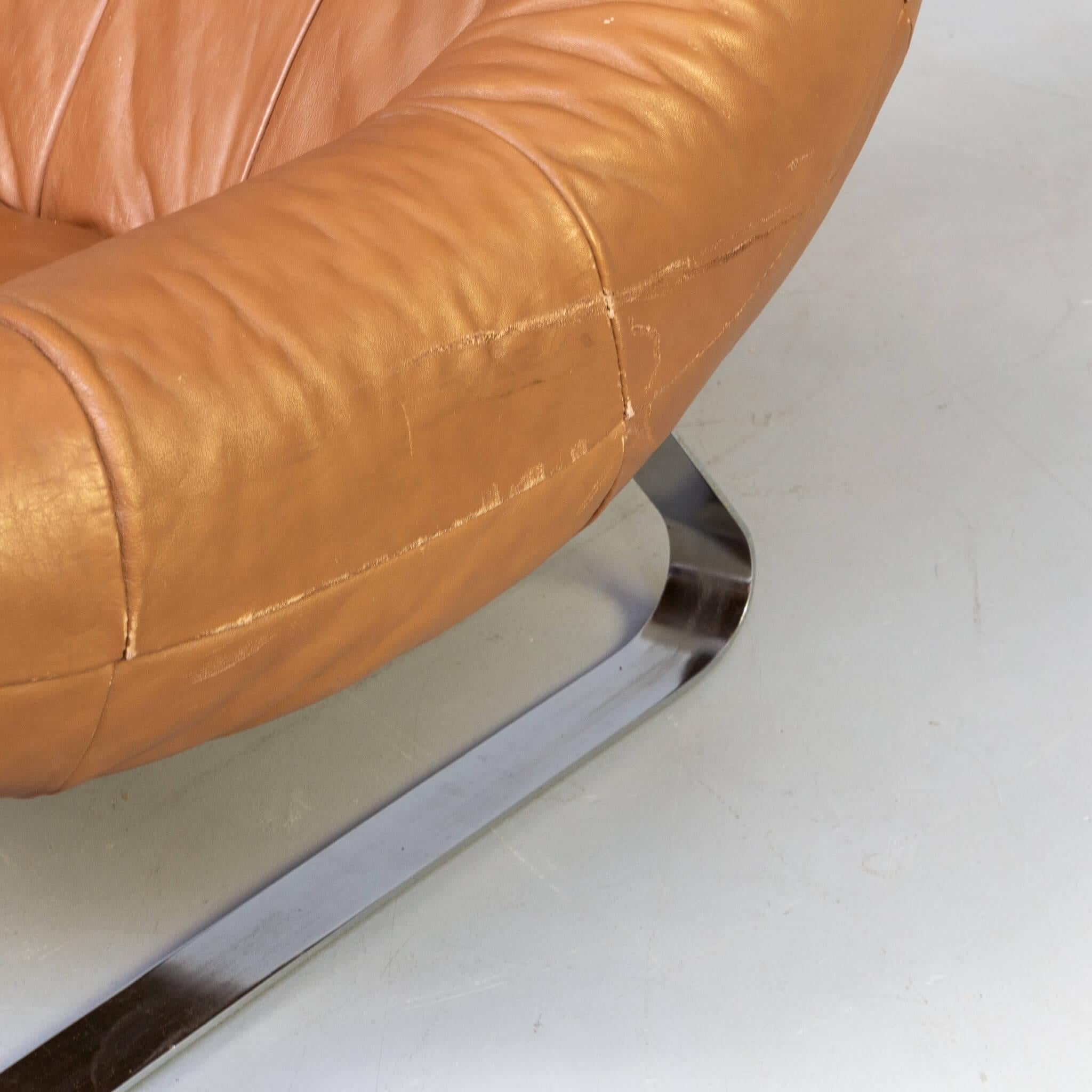 20th Century 70s Percival Lafer “Earth Chair” Collection Lounge Fauteuil and Hocker For Sale