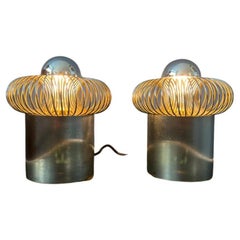 Lampes de table en acier de Philippe Rogier pour Galerie Oxar, années 70