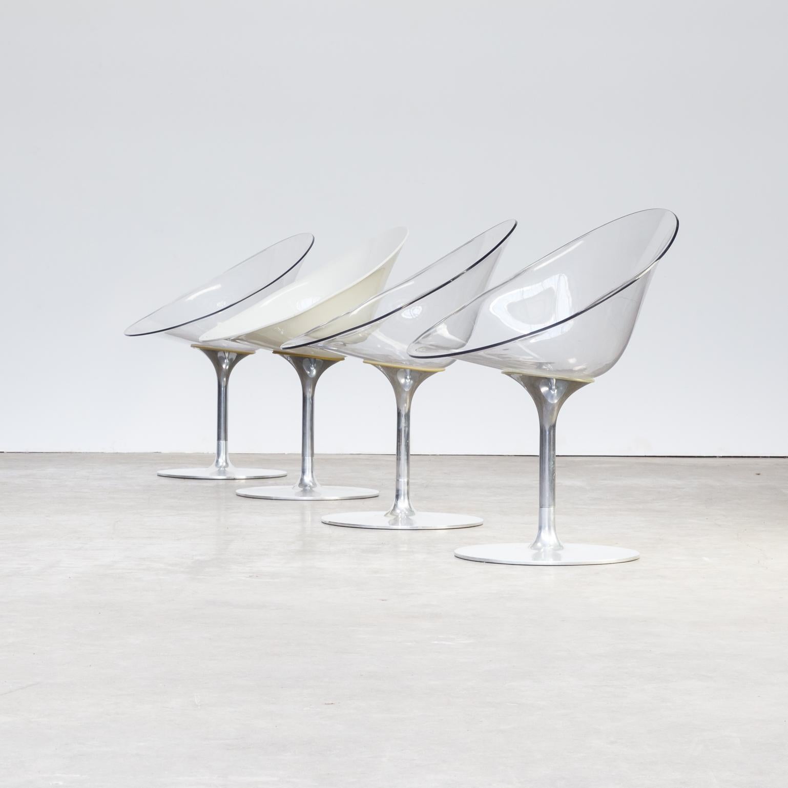 1970s Philippe Starck ‘Eros’ chair for Kartell, set of 4. Good condition consistent with age and use.