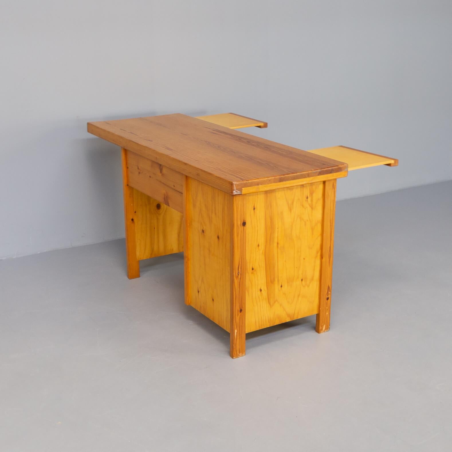 70s Pine Wooden 4 Drawer Desk For Sale 1