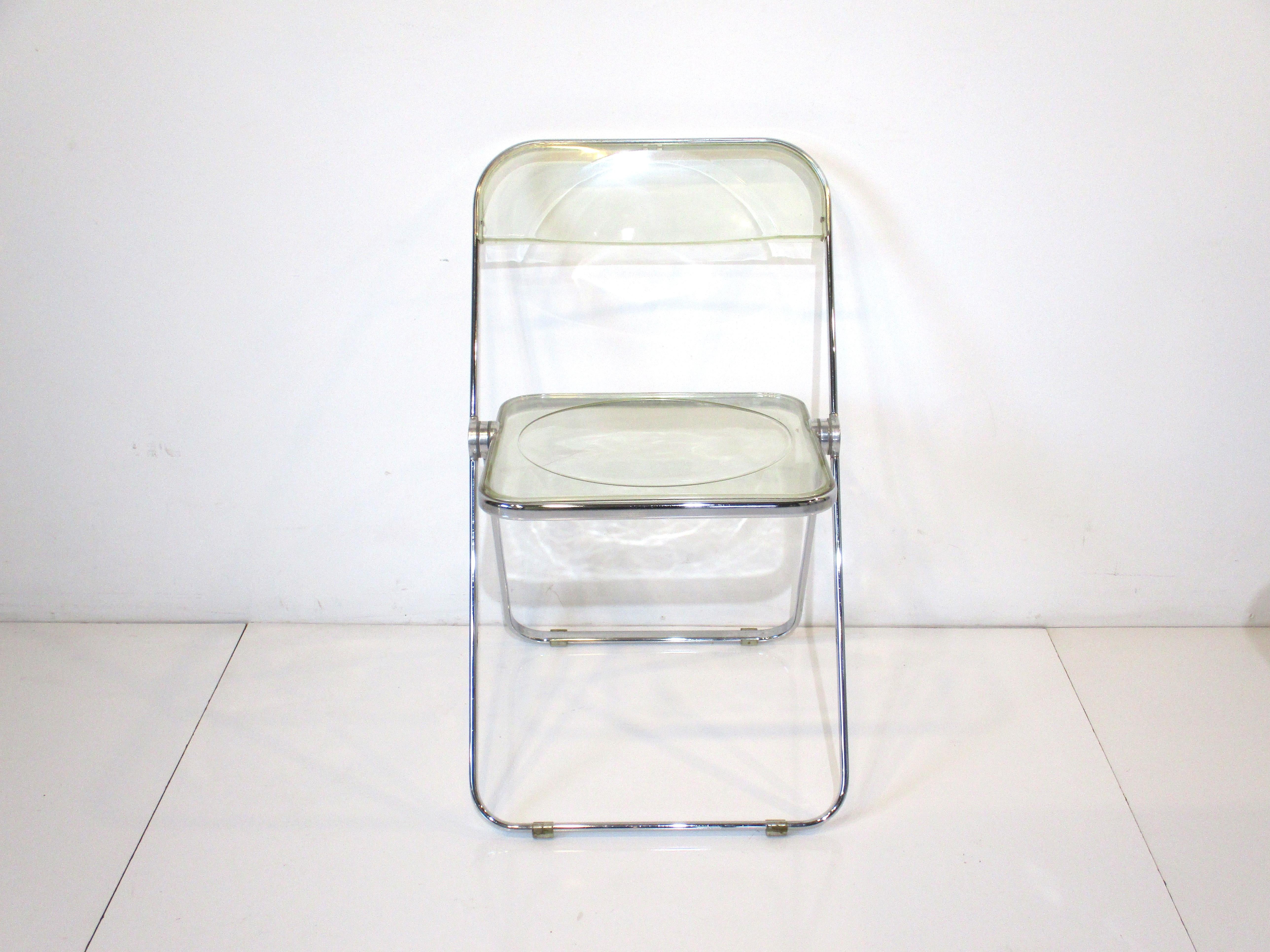 Chrome 70's Piretti Platone Folding Desk / Chair Set for Castelli Italy