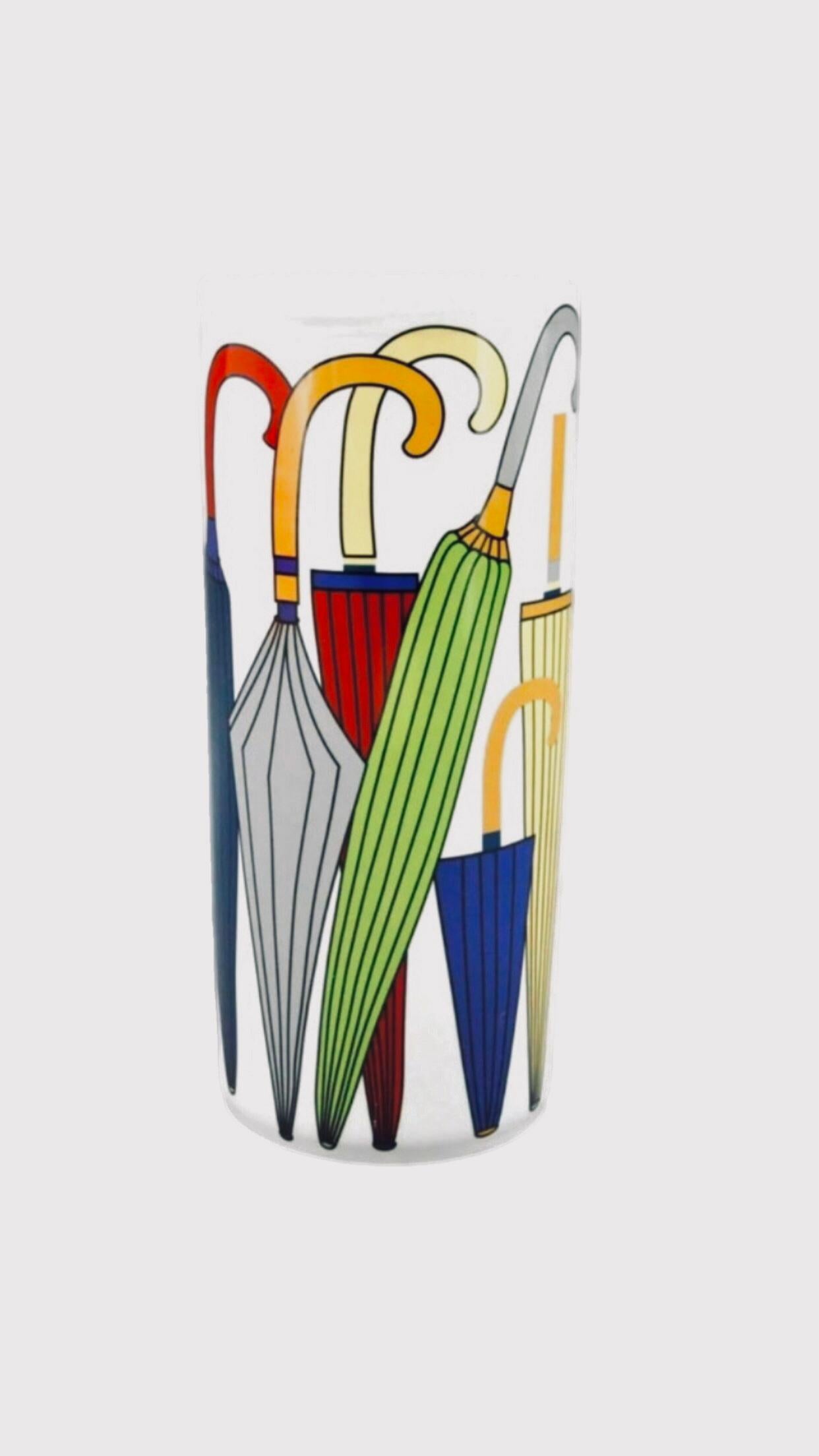 Portaombrelli in ceramica dipinto a mano Pop Art degli anni '70 in vendita 2