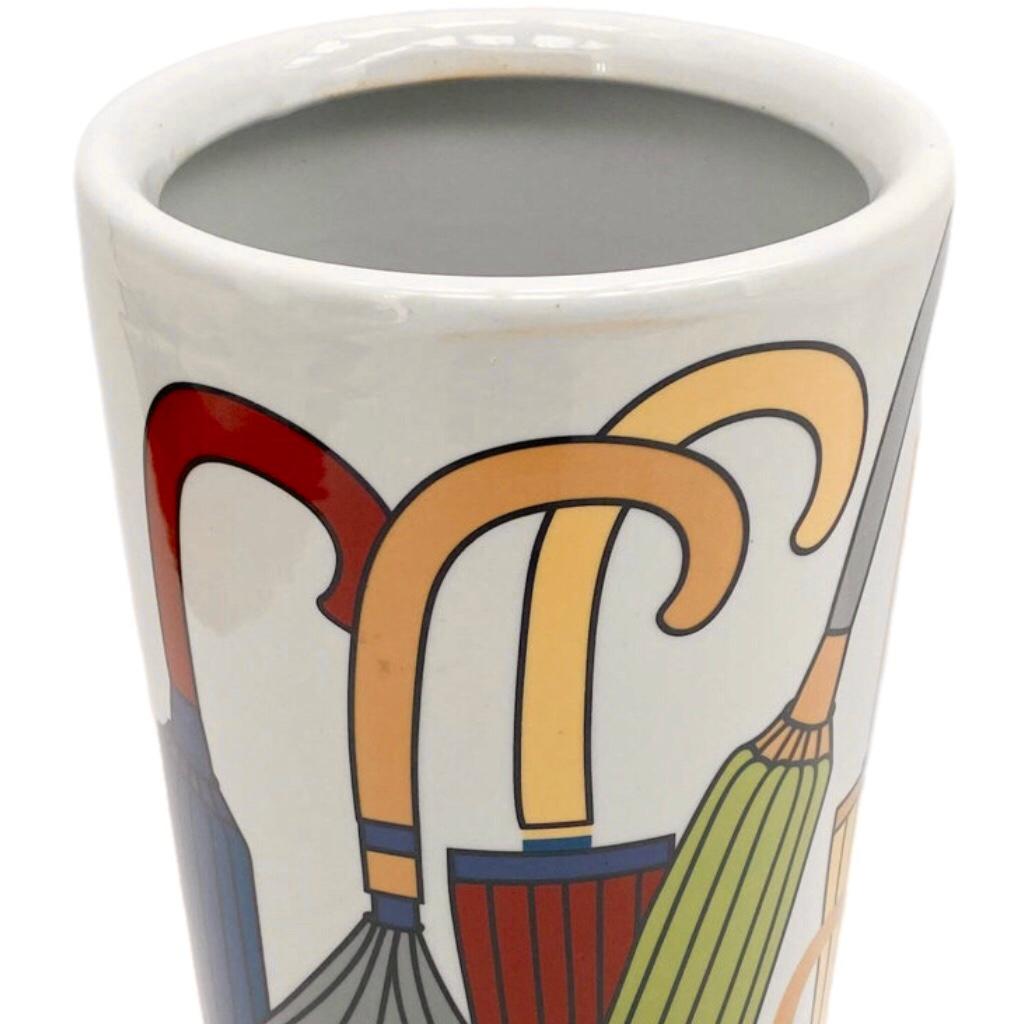 Dipinto a mano Portaombrelli in ceramica dipinto a mano Pop Art degli anni '70 in vendita