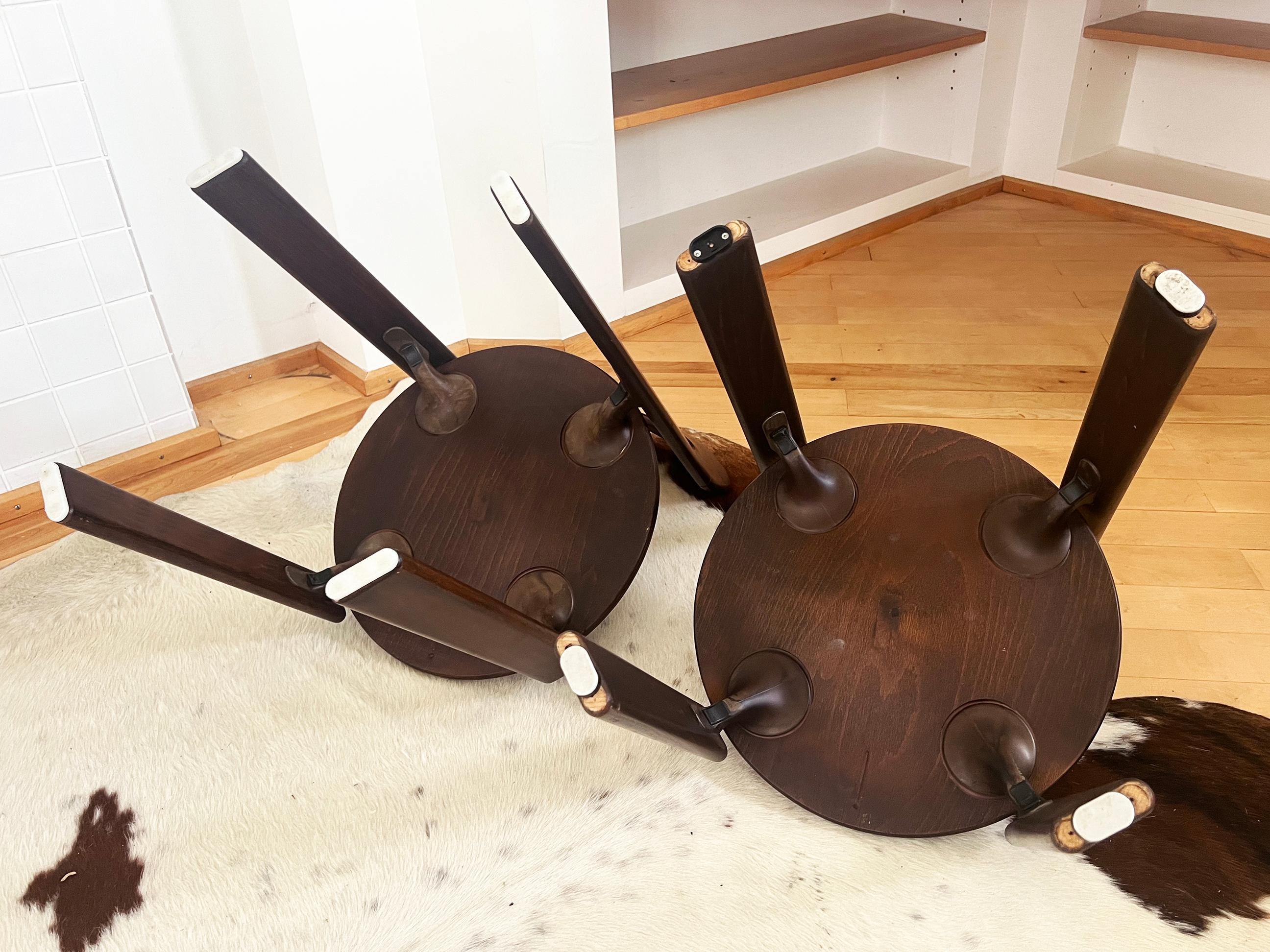 70s Postmodern Solid Dark Wood Dining Chairs Bruno Rey for Dietiker Switzerland 2