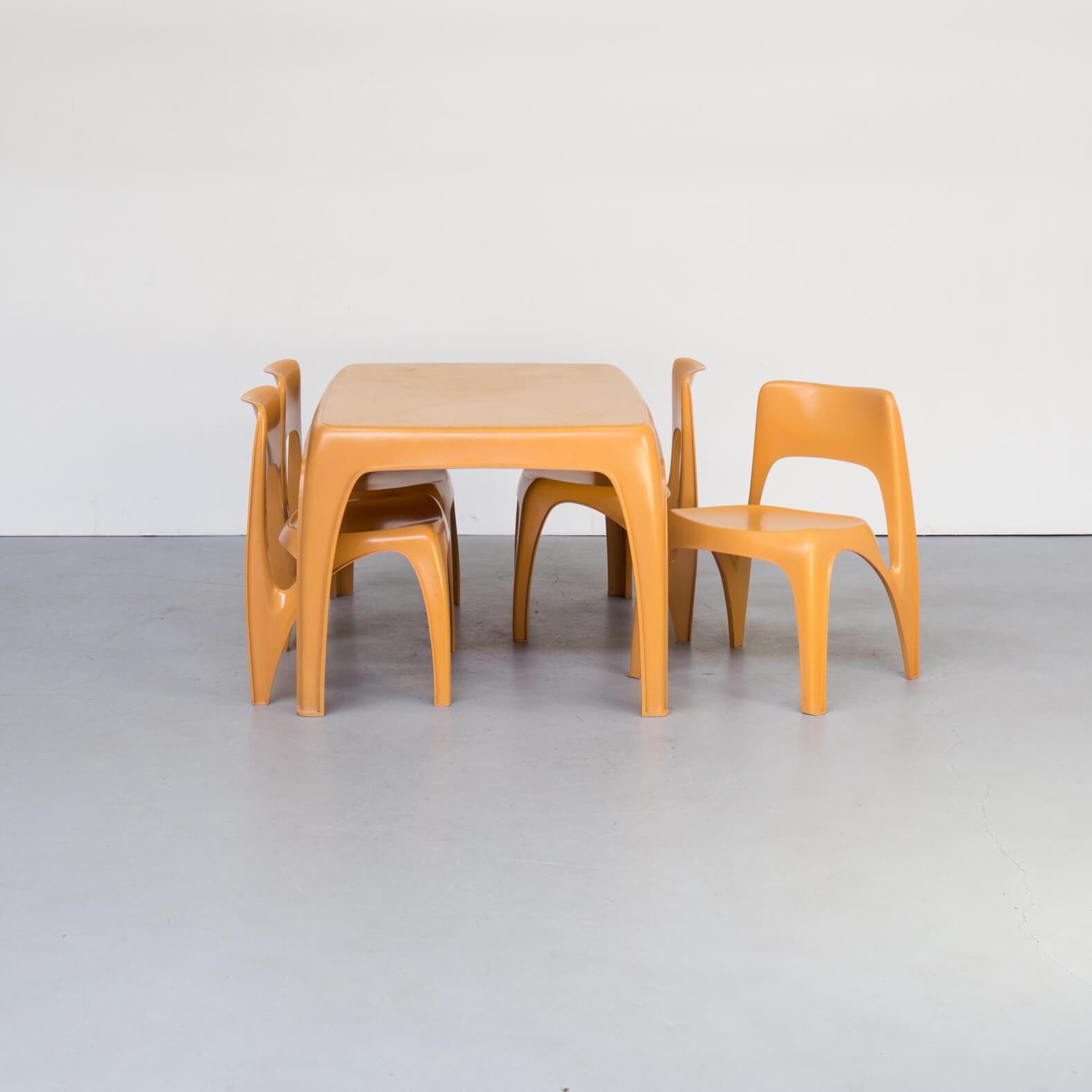 Mid-Century Modern 1970s Preben Fabricius Design Dining Table Set for Interplast For Sale