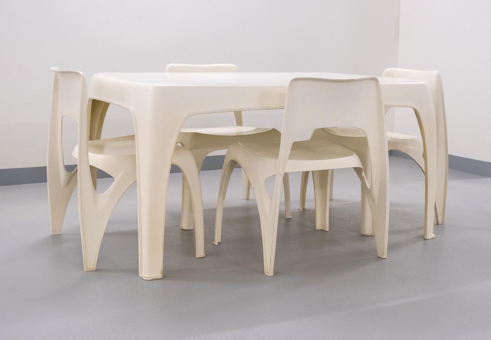 Mid-Century Modern 1970s Preben Fabricius Design Dining Table Set for Interplast