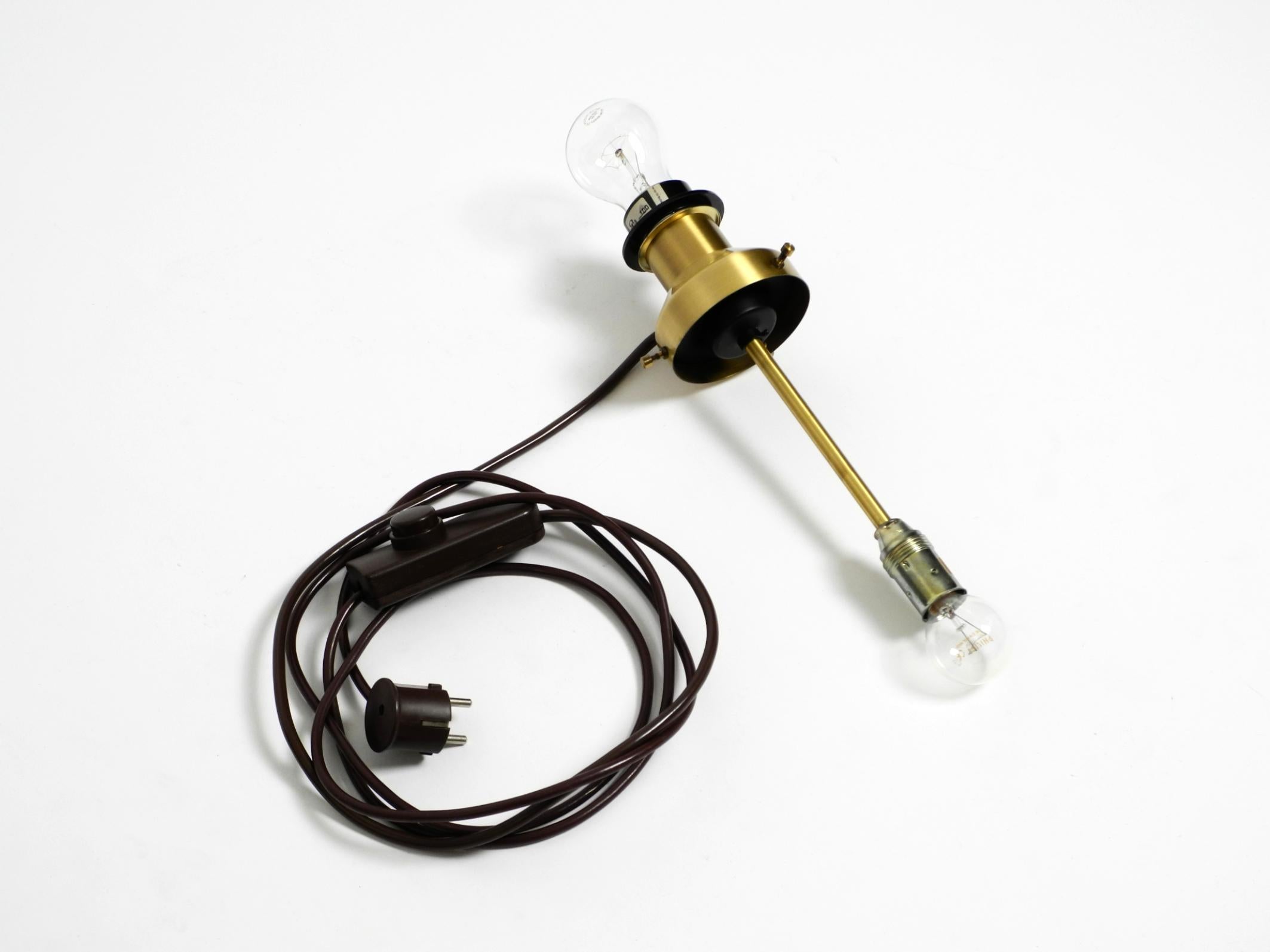 70s Putzler table lamp with illuminated glass body and shade made of dupion silk For Sale 5