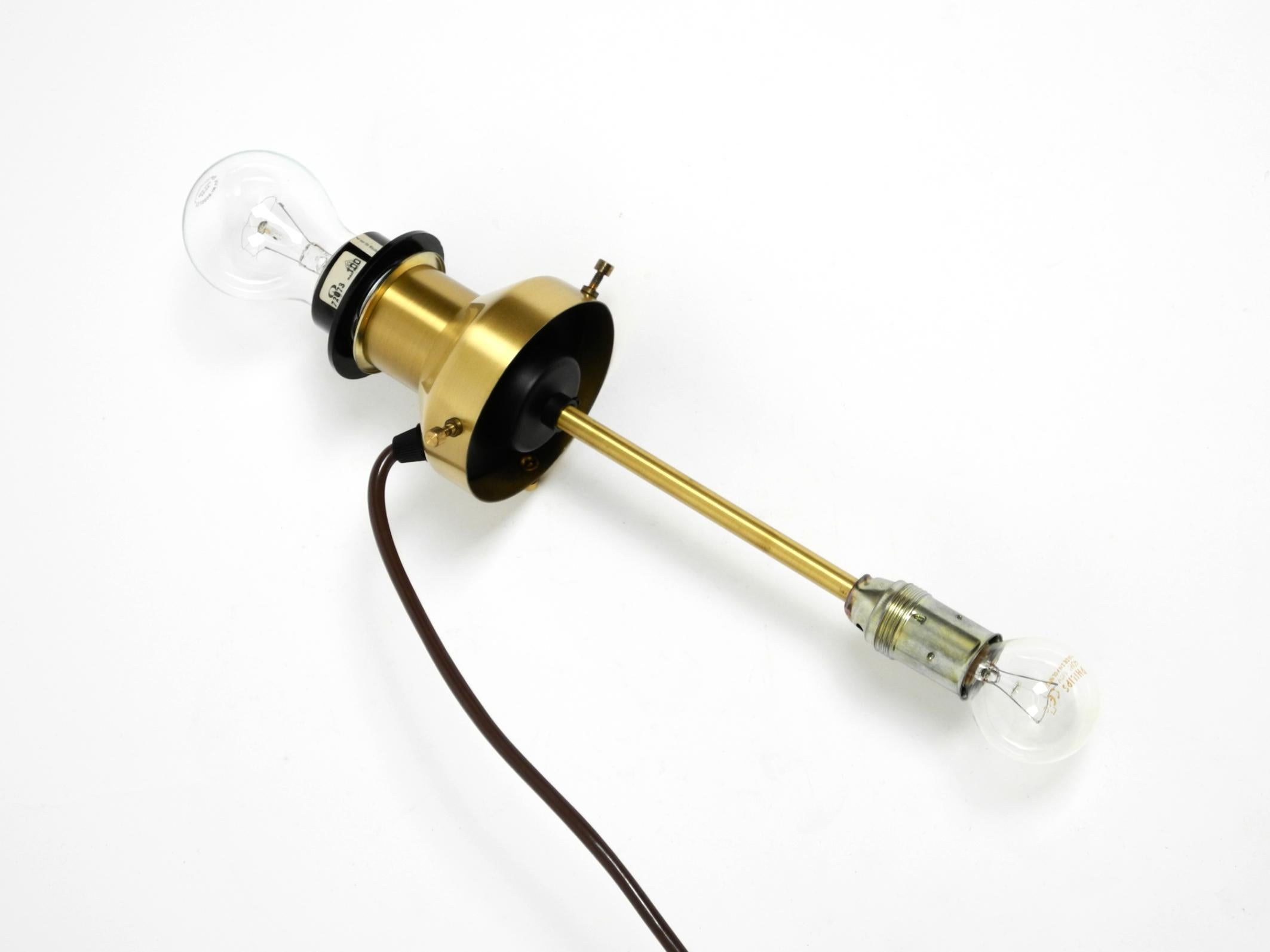 70s Putzler table lamp with illuminated glass body and shade made of dupion silk For Sale 6