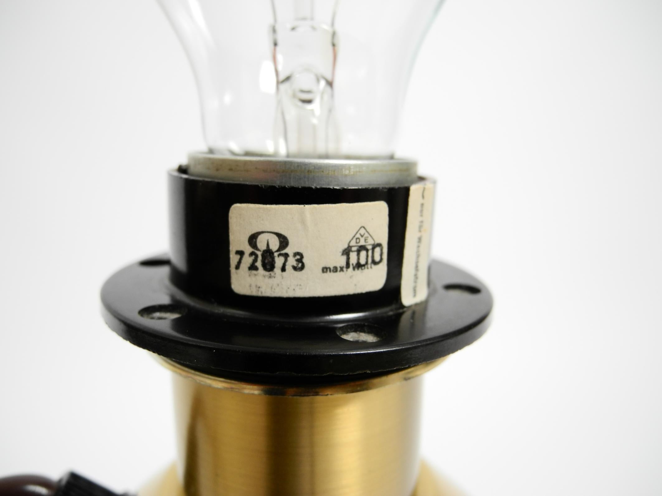 70s Putzler table lamp with illuminated glass body and shade made of dupion silk For Sale 8