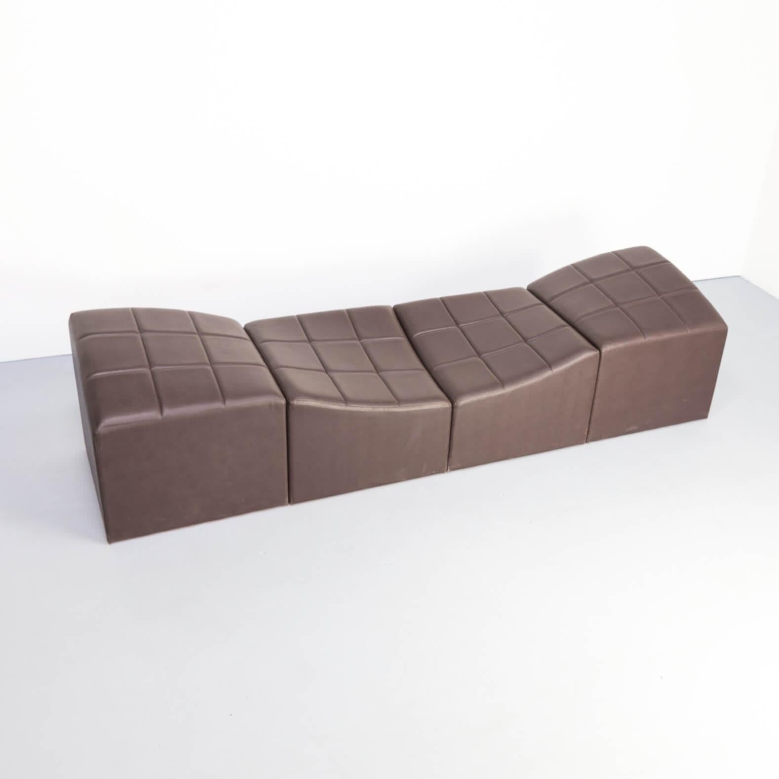 1970s Rare Modular Four Parts Sofa Daybed For Sale 6