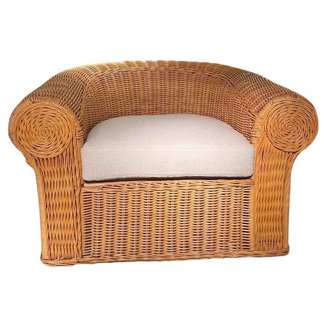 70s Rattan Armchair  For Sale