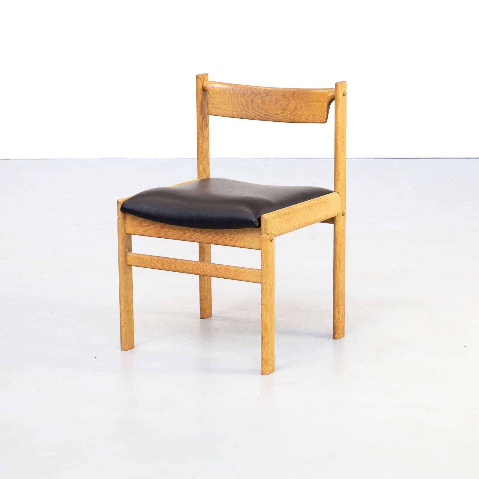 Mid-Century Modern 1970s Re-Upholstered Oak Skai Dining Chair for Bramin Set of 6 For Sale