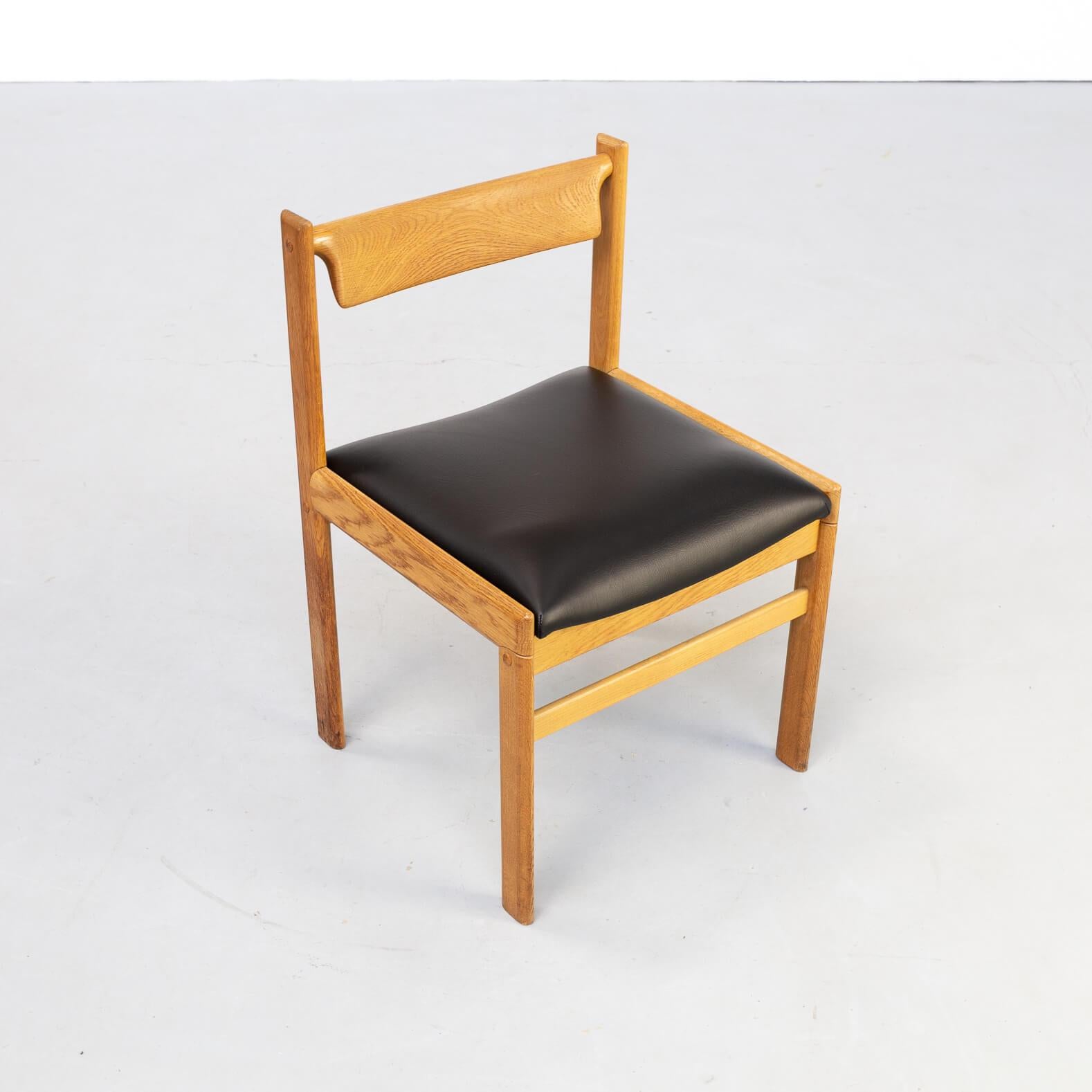 1970s Re-Upholstered Oak Skai Dining Chair for Bramin Set of 6 For Sale 1