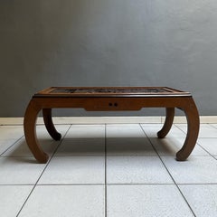 70s rectangular Chinese coffee table in inlaid wood, with drawerb