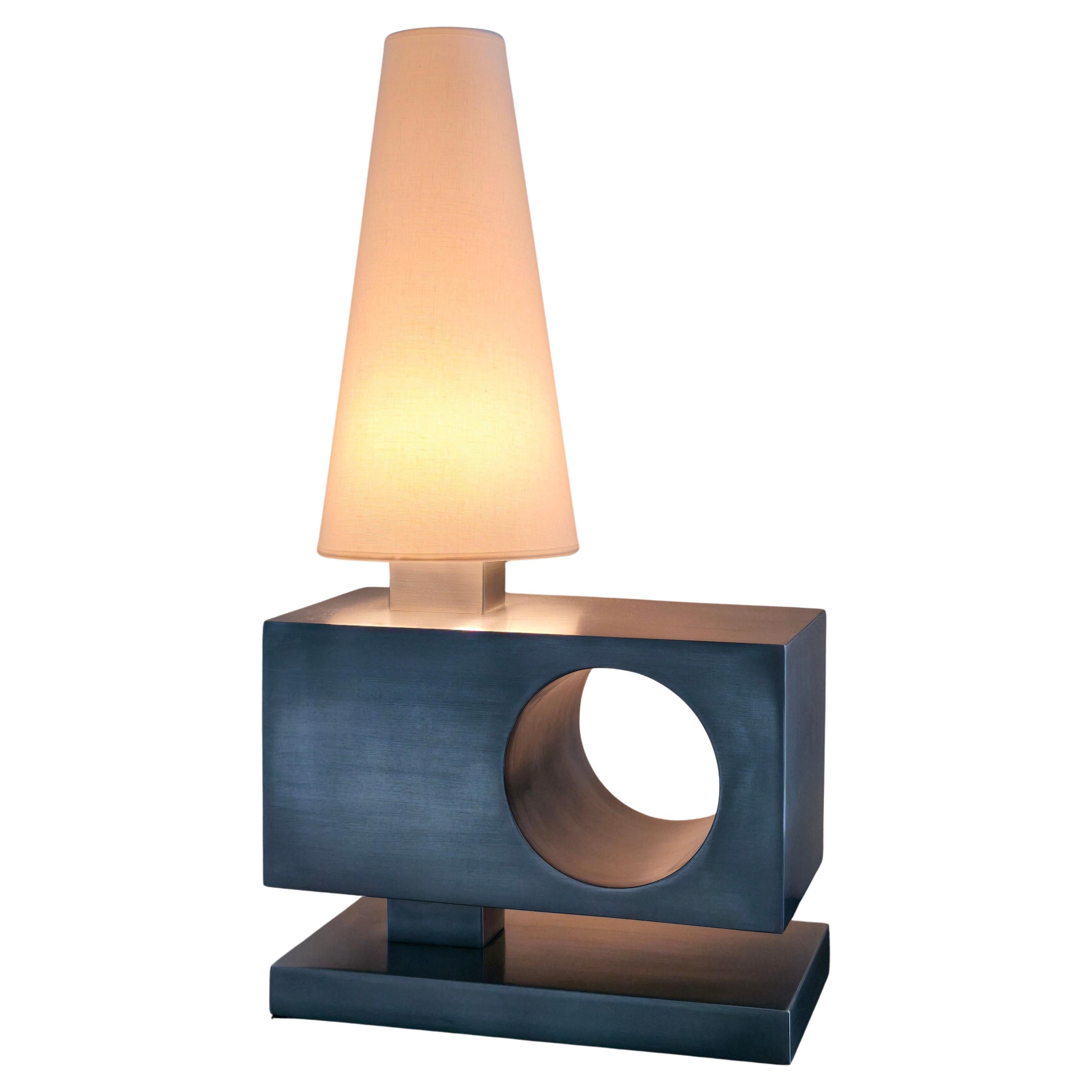 70s rectangular stainless steel lamp, France might be attributed to Michel Boyer For Sale
