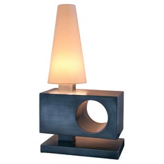 70s rectangular stainless steel lamp, France might be attributed to Michel Boyer