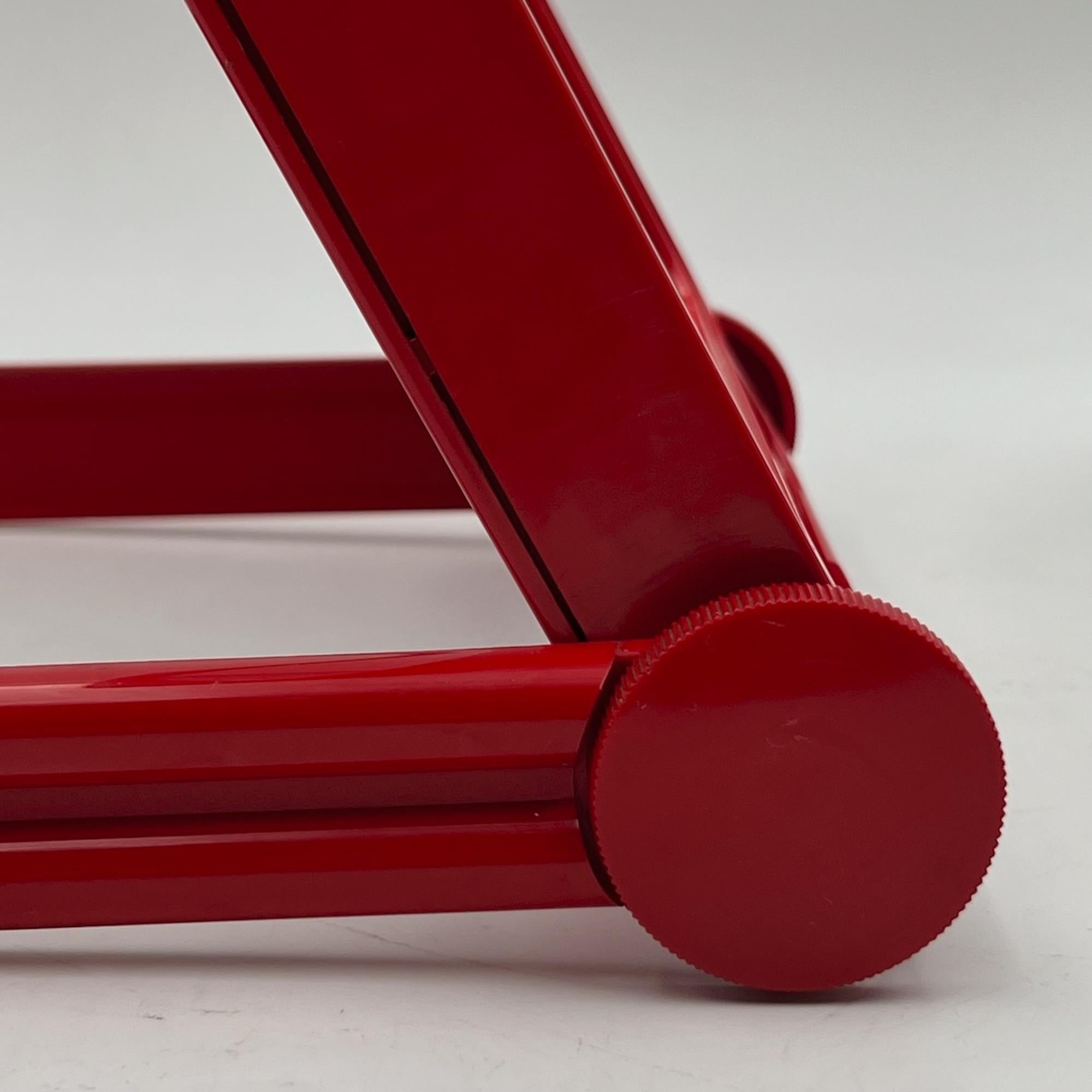 70s Red Dual Mirror by Roberto Maderna for GEDY - Italian Portable Mirror For Sale 2