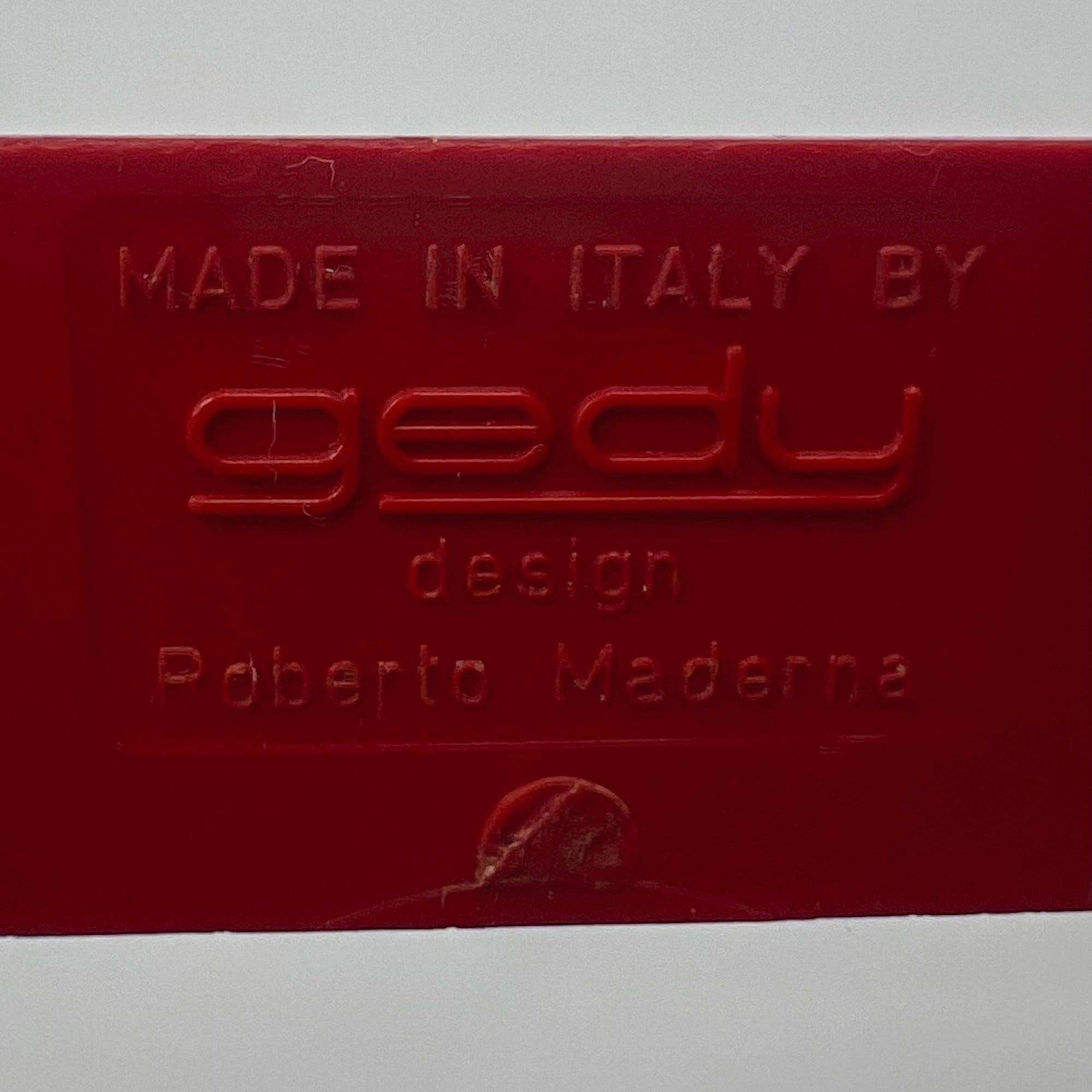 70s Red Dual Mirror by Roberto Maderna for GEDY - Italian Portable Mirror For Sale 3