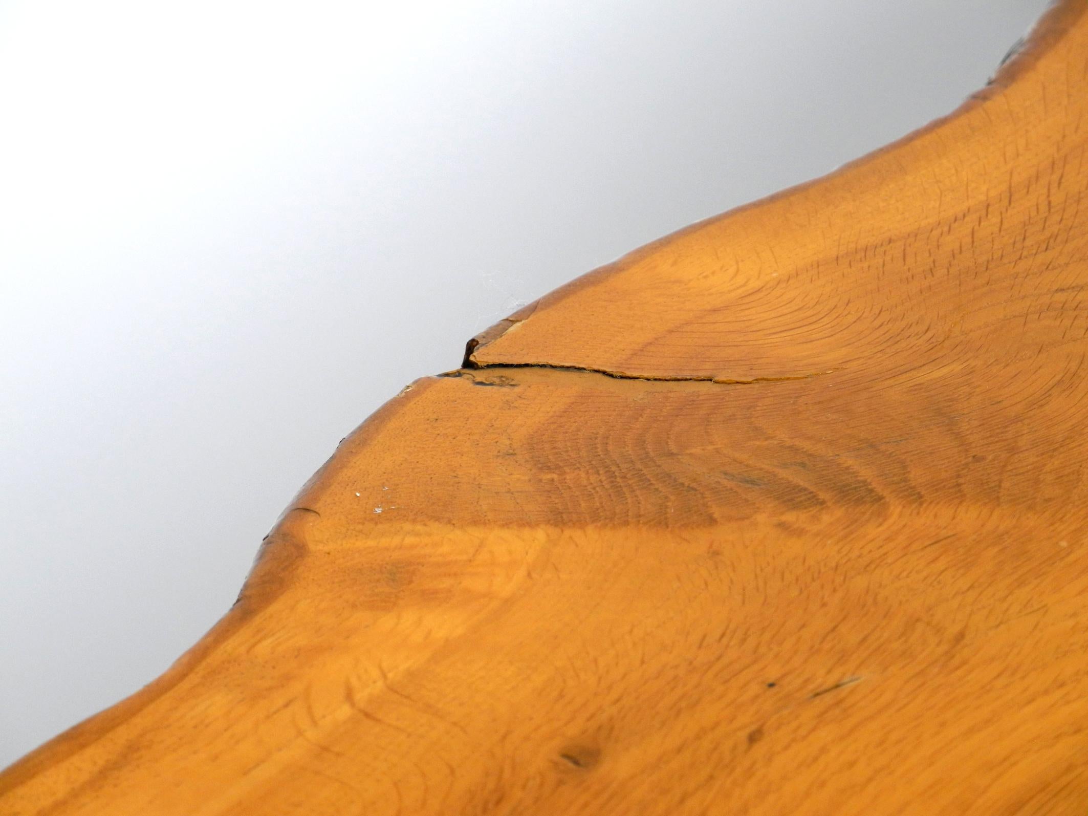 Table basse d'appoint Regency des années 70 fabriquée à partir d'une tranche d'arbre épaisse et de pieds en plexiglas en vente 12