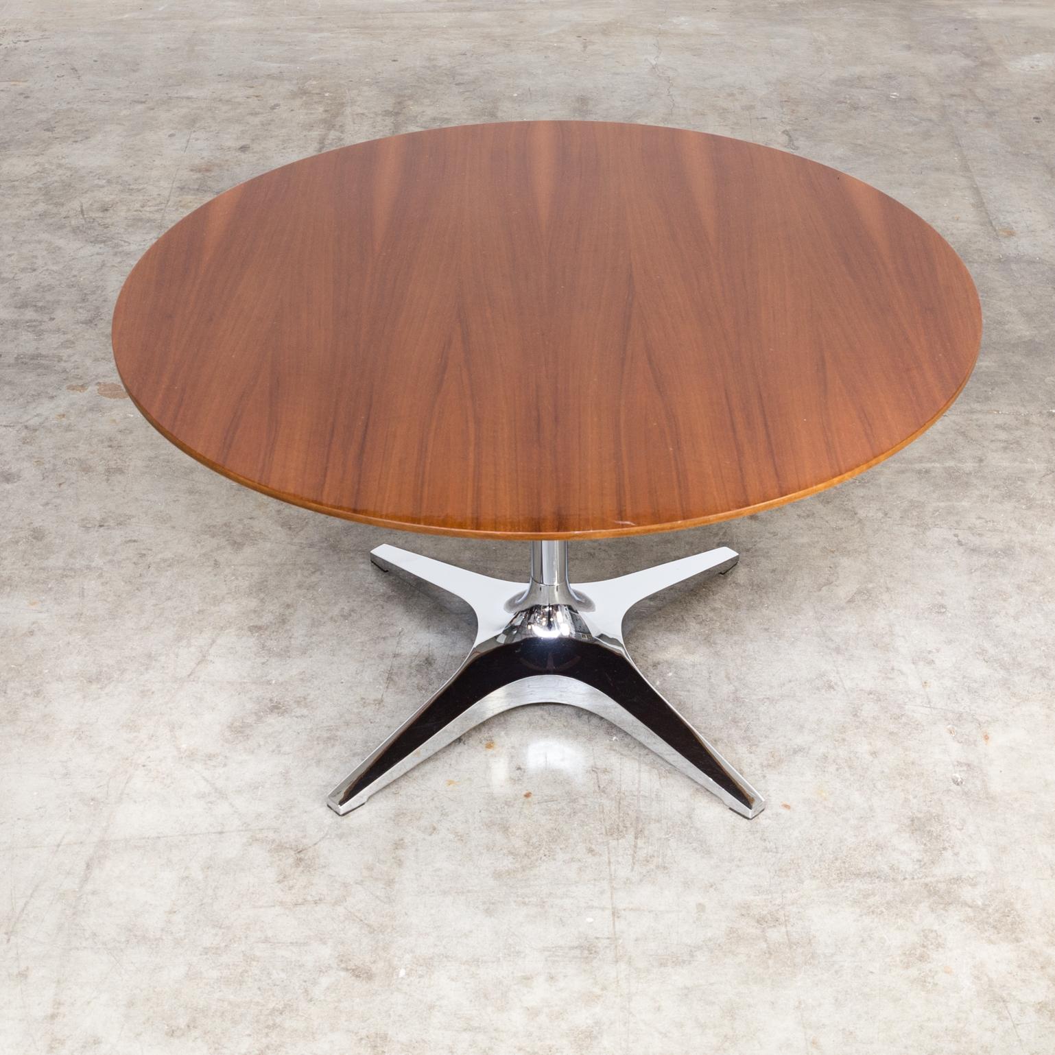 1970s Round Coffee Table on Chrome Frame for Kondor In Good Condition For Sale In Amstelveen, Noord
