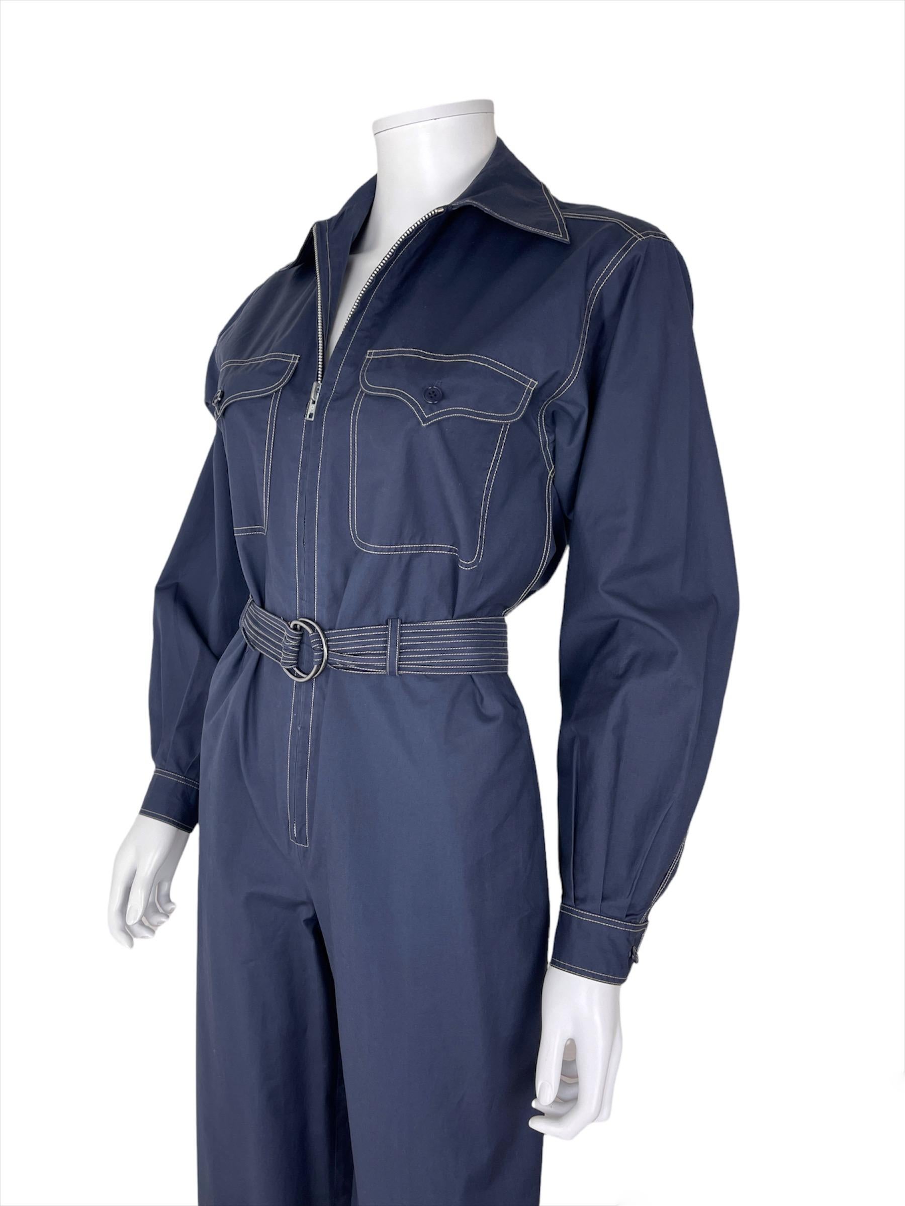 70s blue jumpsuit