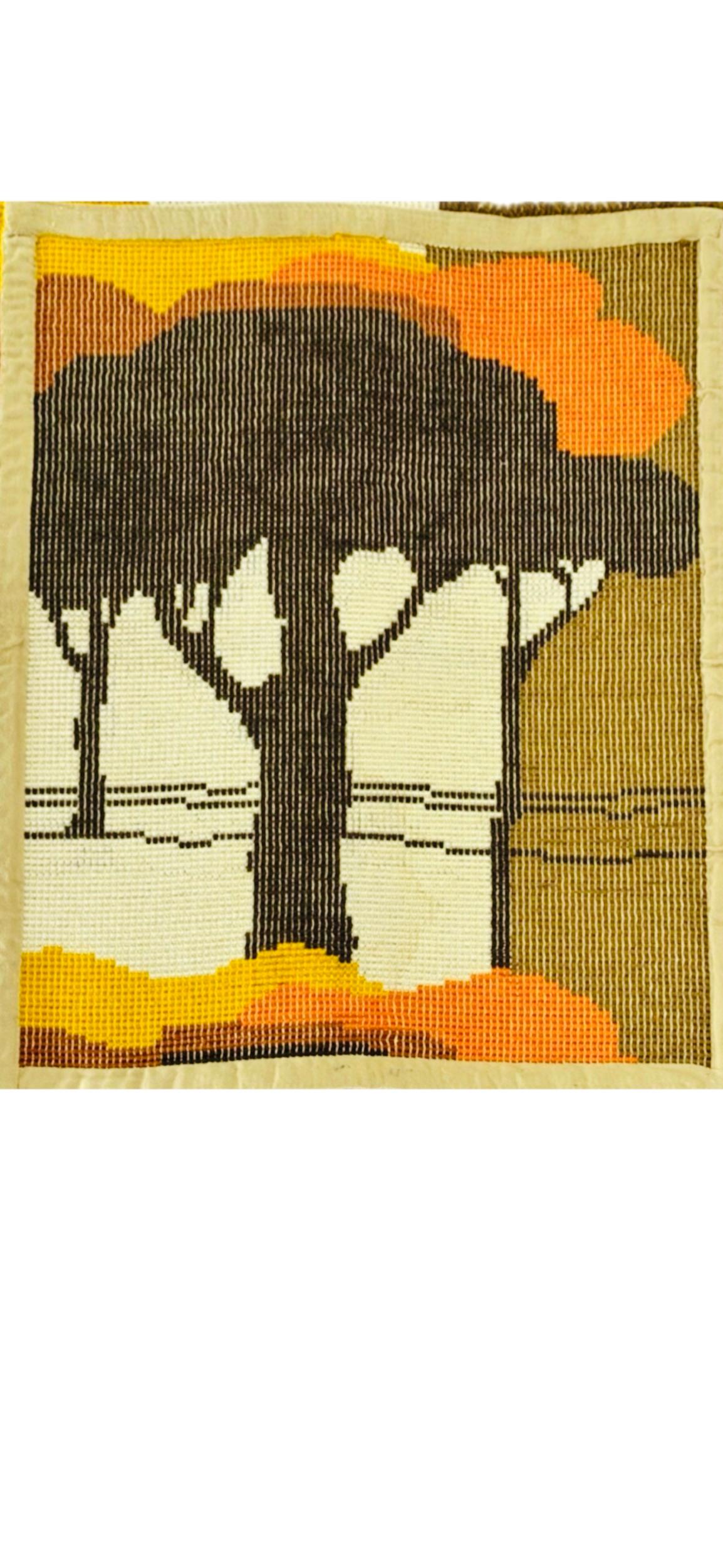 70er Jahre skandinavischen Marimekko abstrakte Landschaft Rya wie Teppich Wandkunst hängend im Zustand „Gut“ im Angebot in St.Petersburg, FL